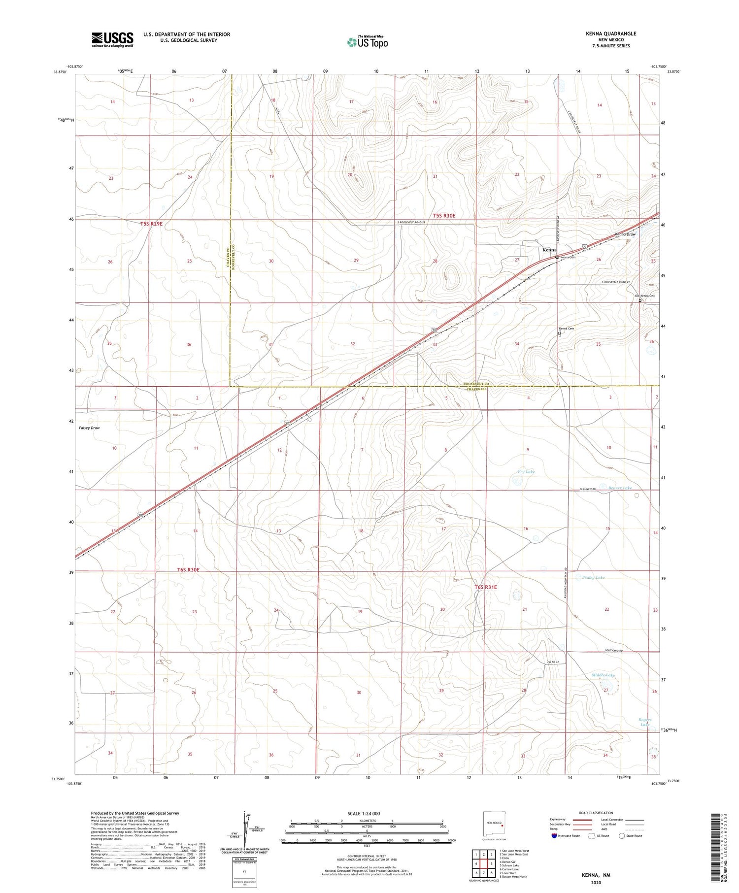 Kenna New Mexico US Topo Map Image