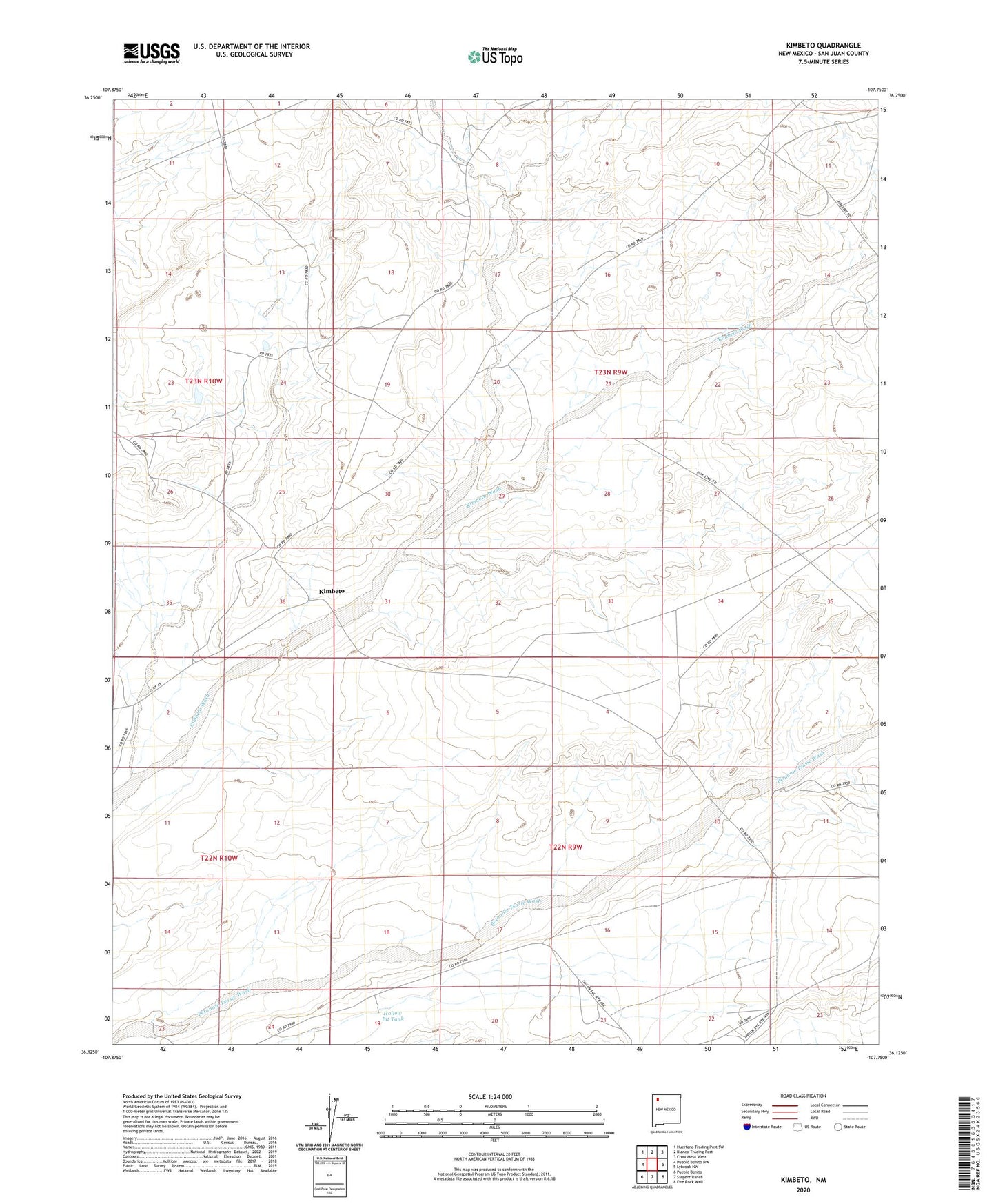 Kimbeto New Mexico US Topo Map Image