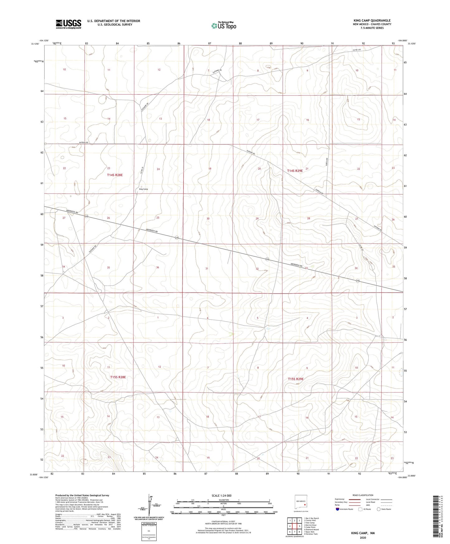 King Camp New Mexico US Topo Map Image