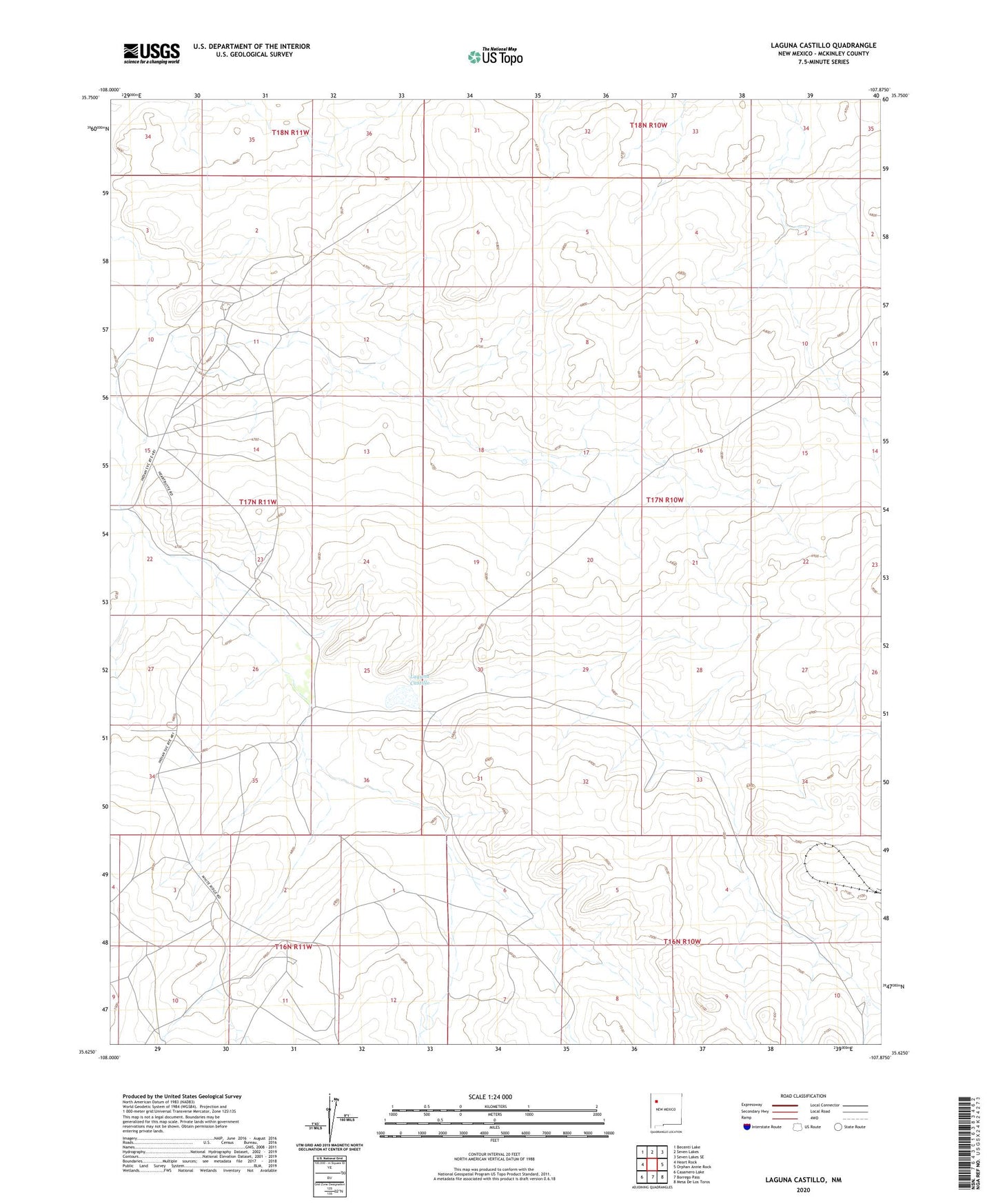 Laguna Castillo New Mexico US Topo Map Image