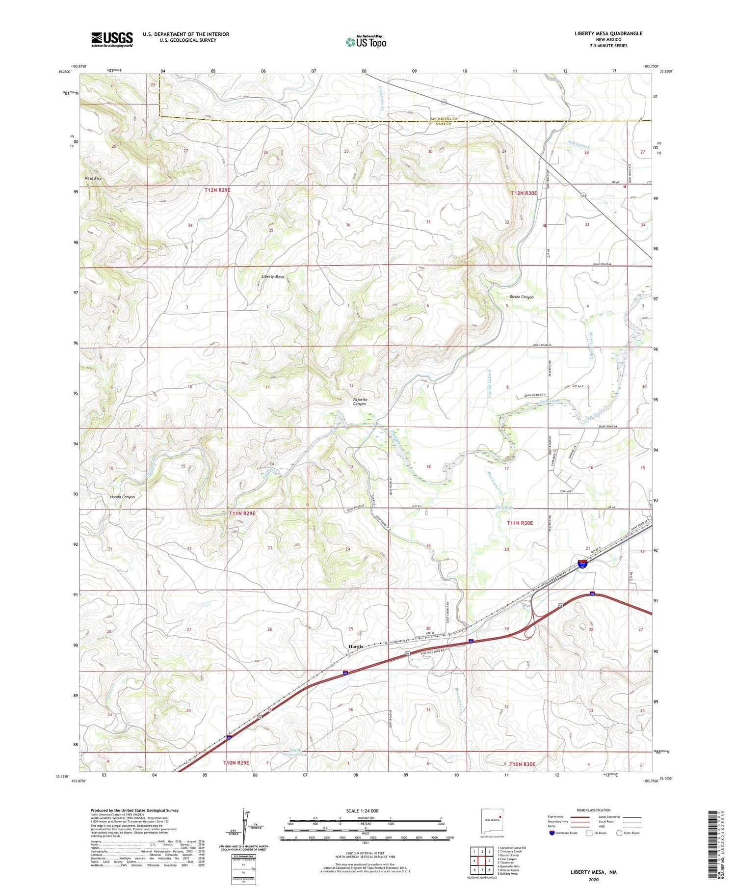 Liberty Mesa New Mexico US Topo Map Image
