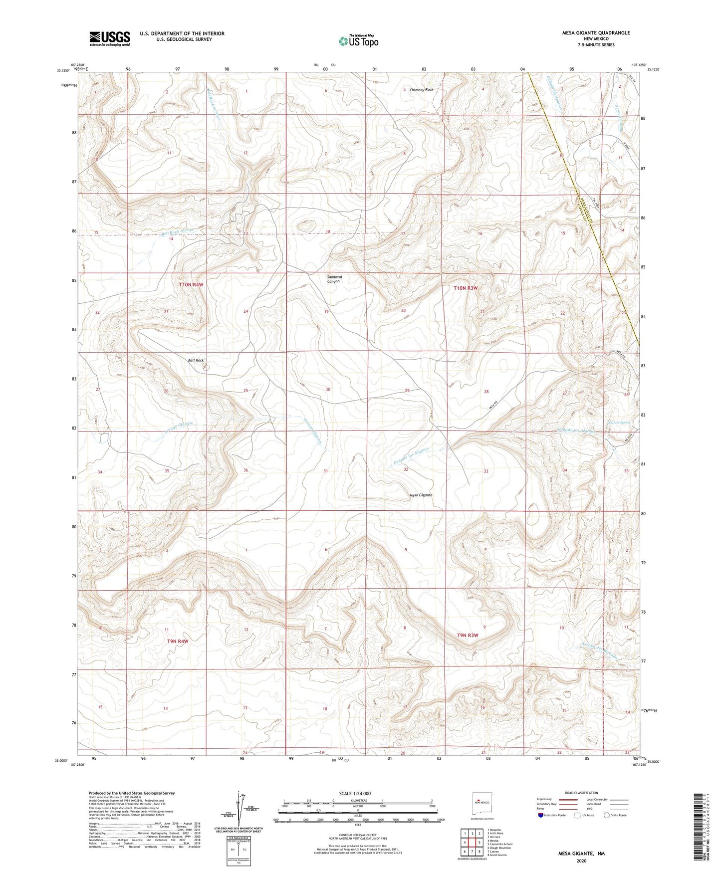Mesa Gigante New Mexico US Topo Map Image