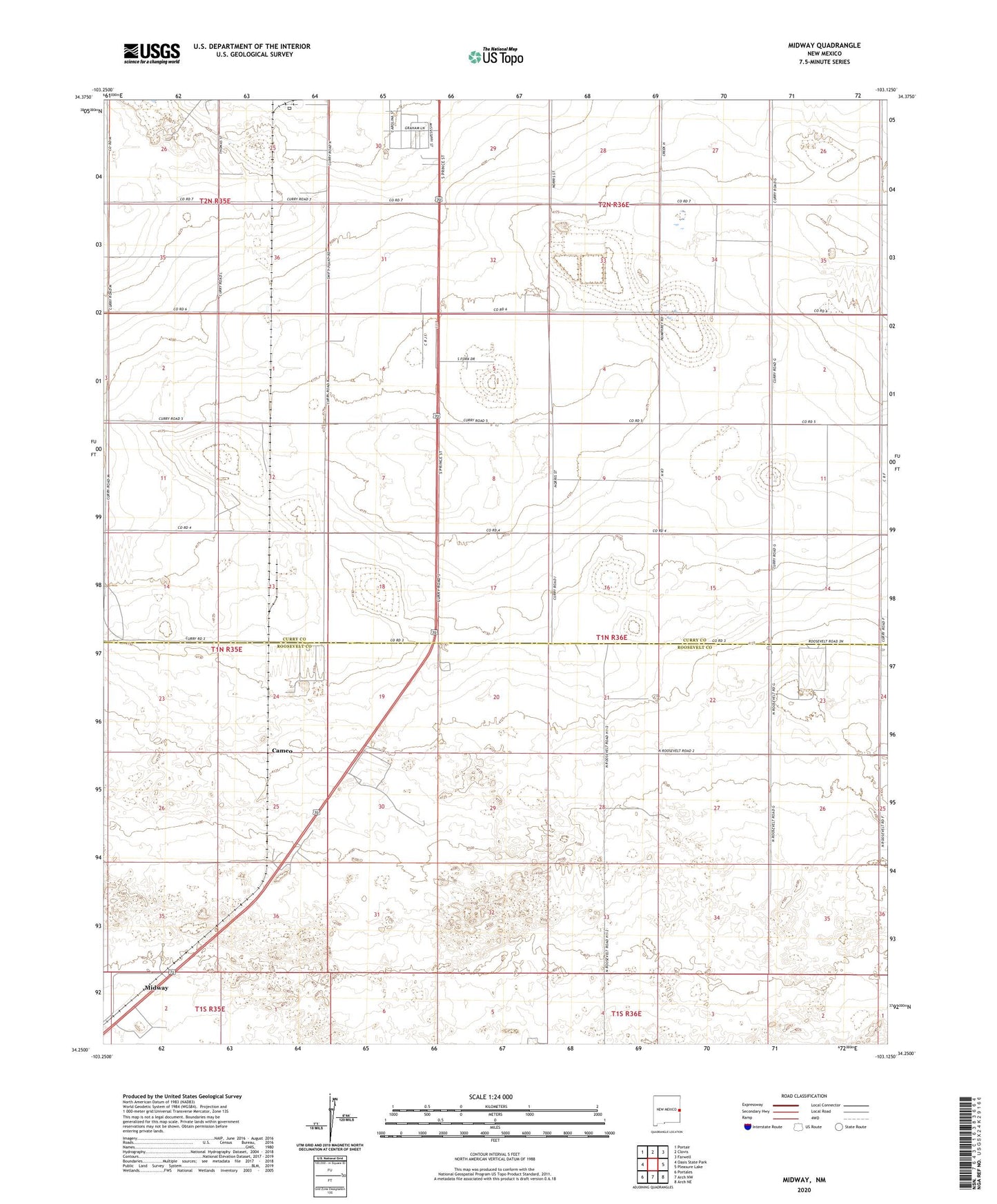 Midway New Mexico US Topo Map Image