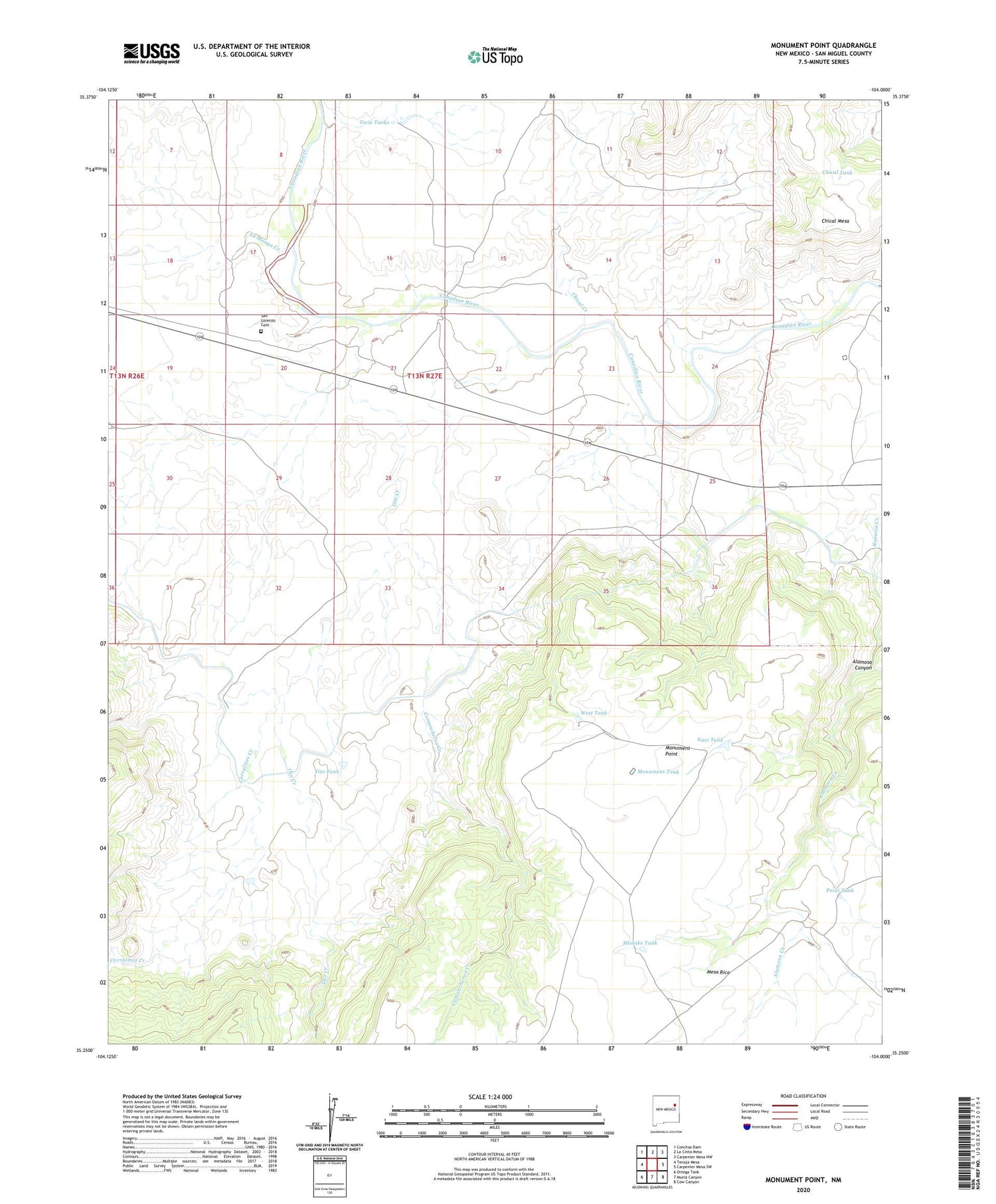 Monument Point New Mexico US Topo Map Image