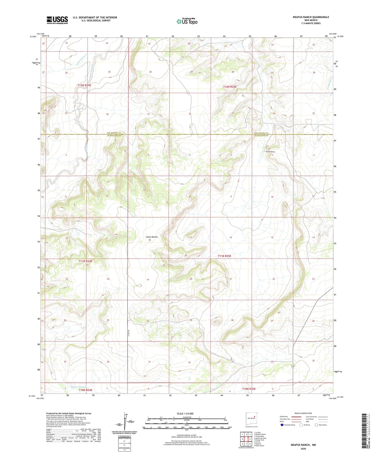 Neafus Ranch New Mexico US Topo Map Image