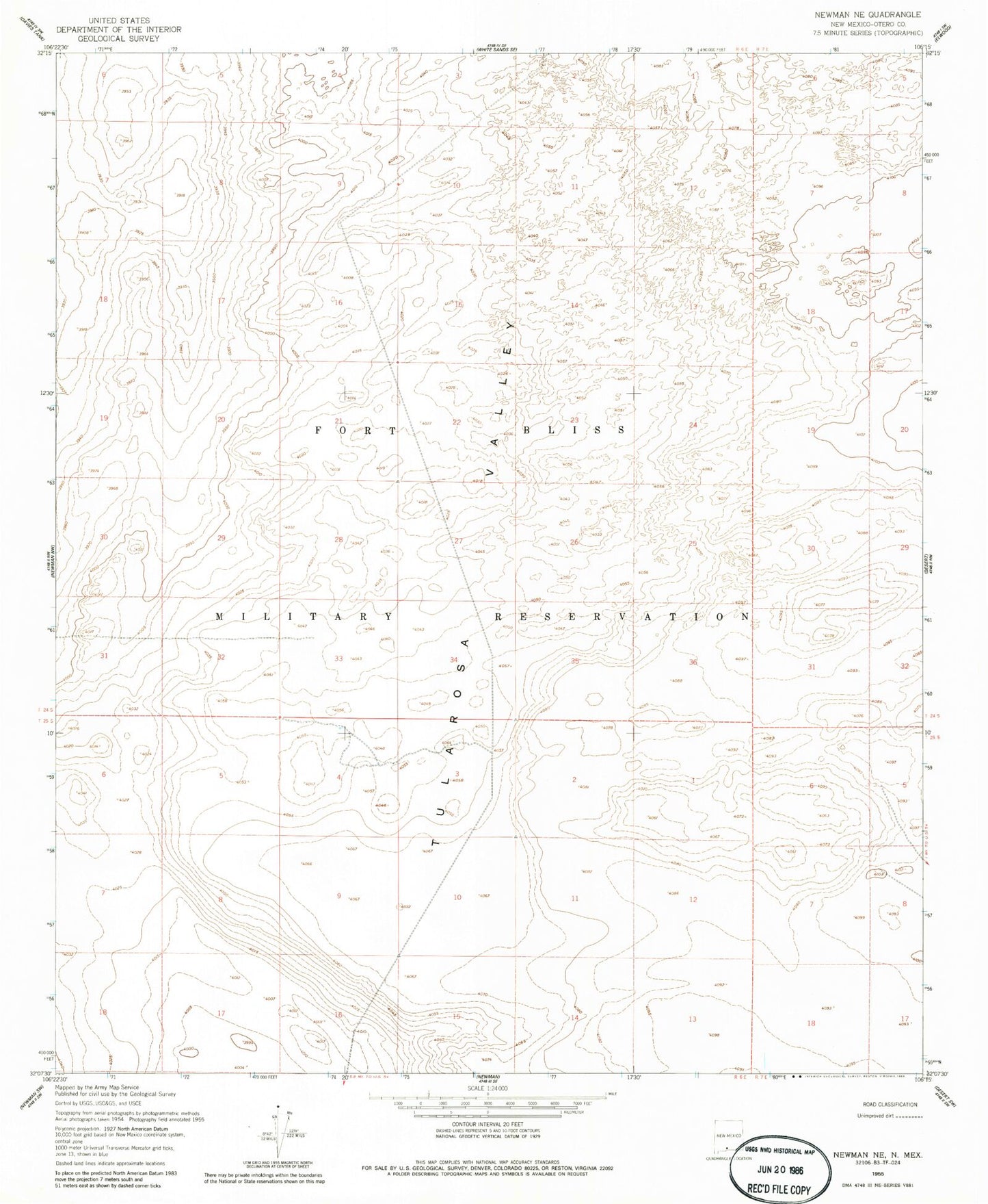 Classic USGS Newman NE New Mexico 7.5'x7.5' Topo Map Image