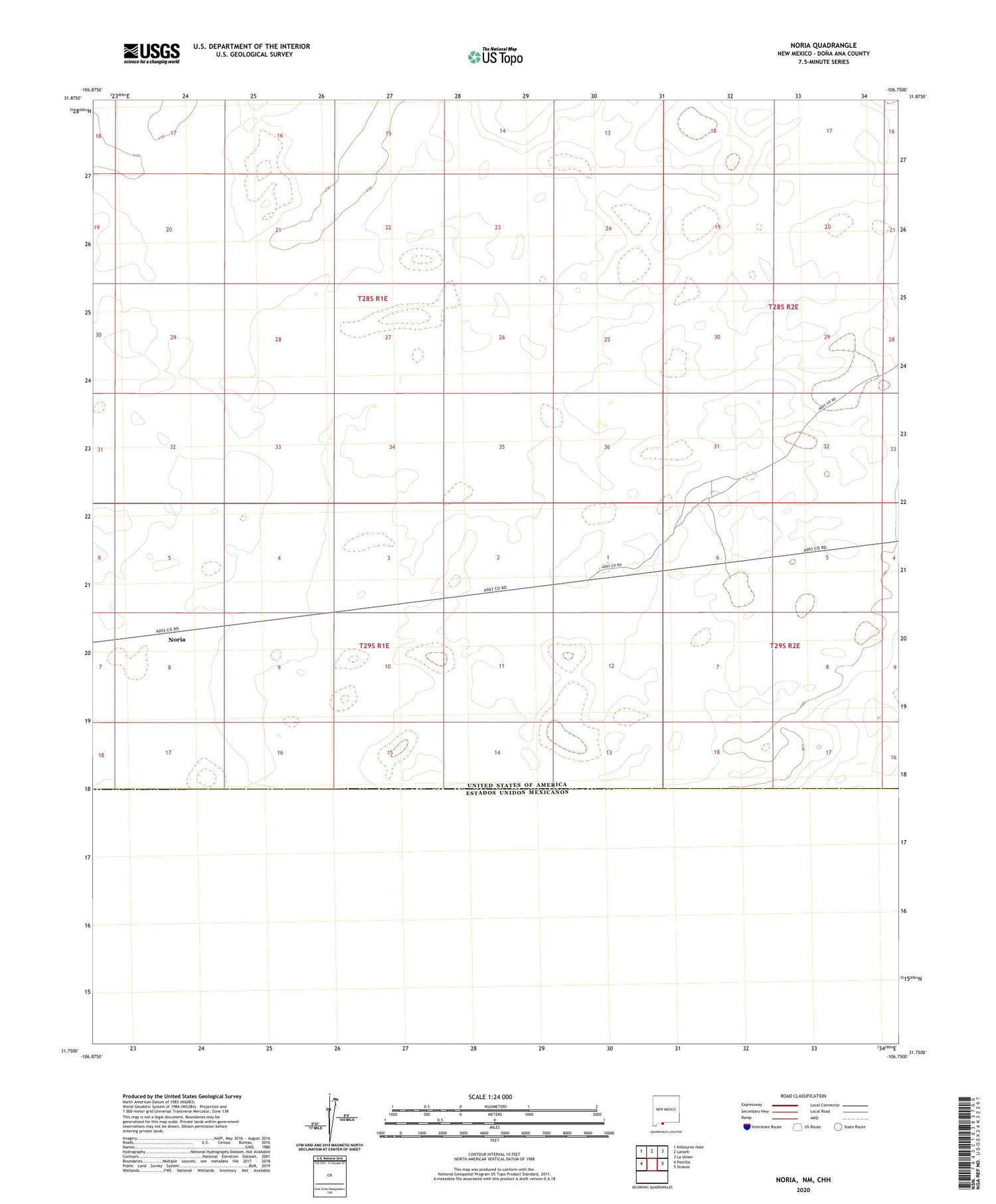 Noria New Mexico US Topo Map Image