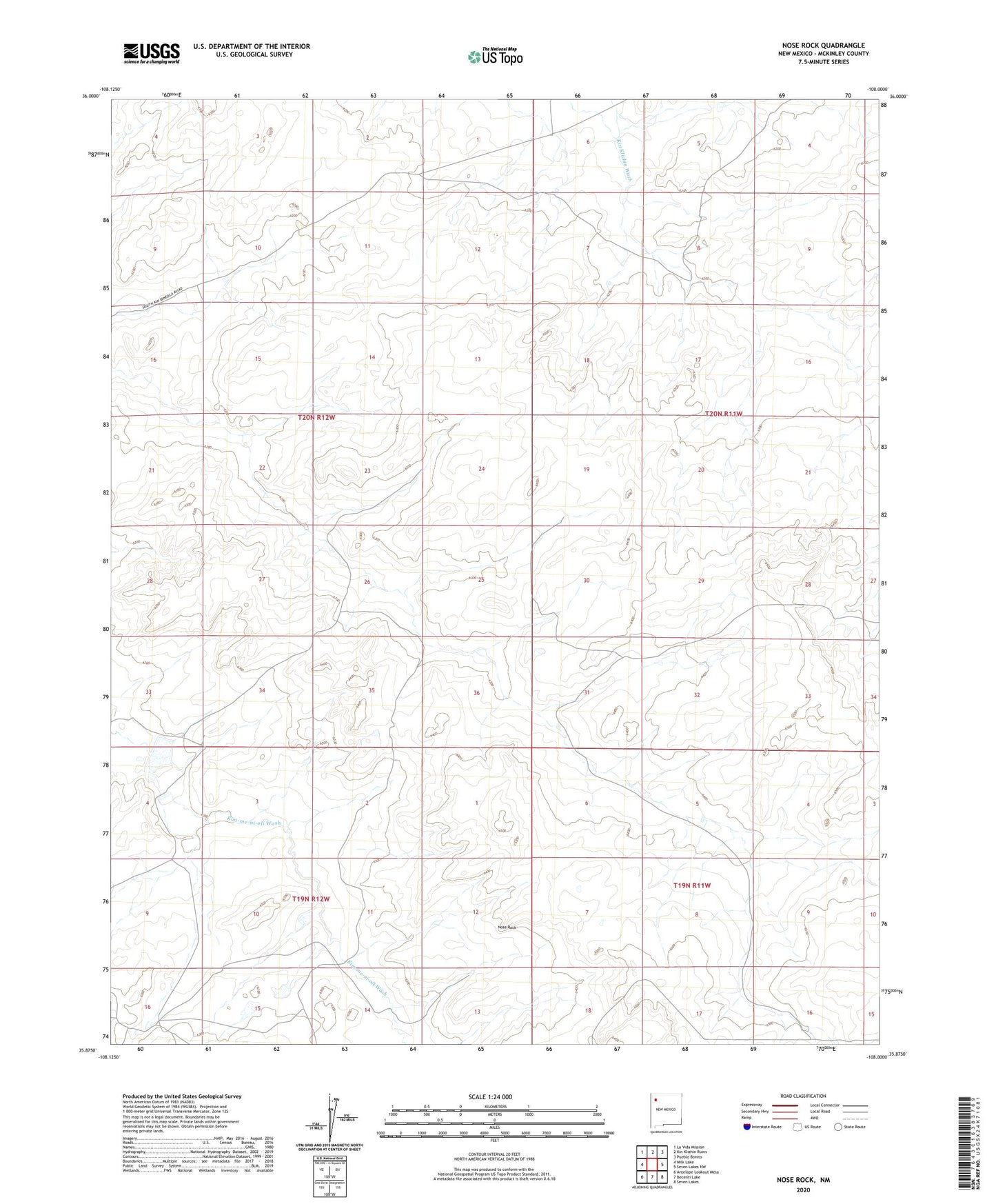 Nose Rock New Mexico US Topo Map Image