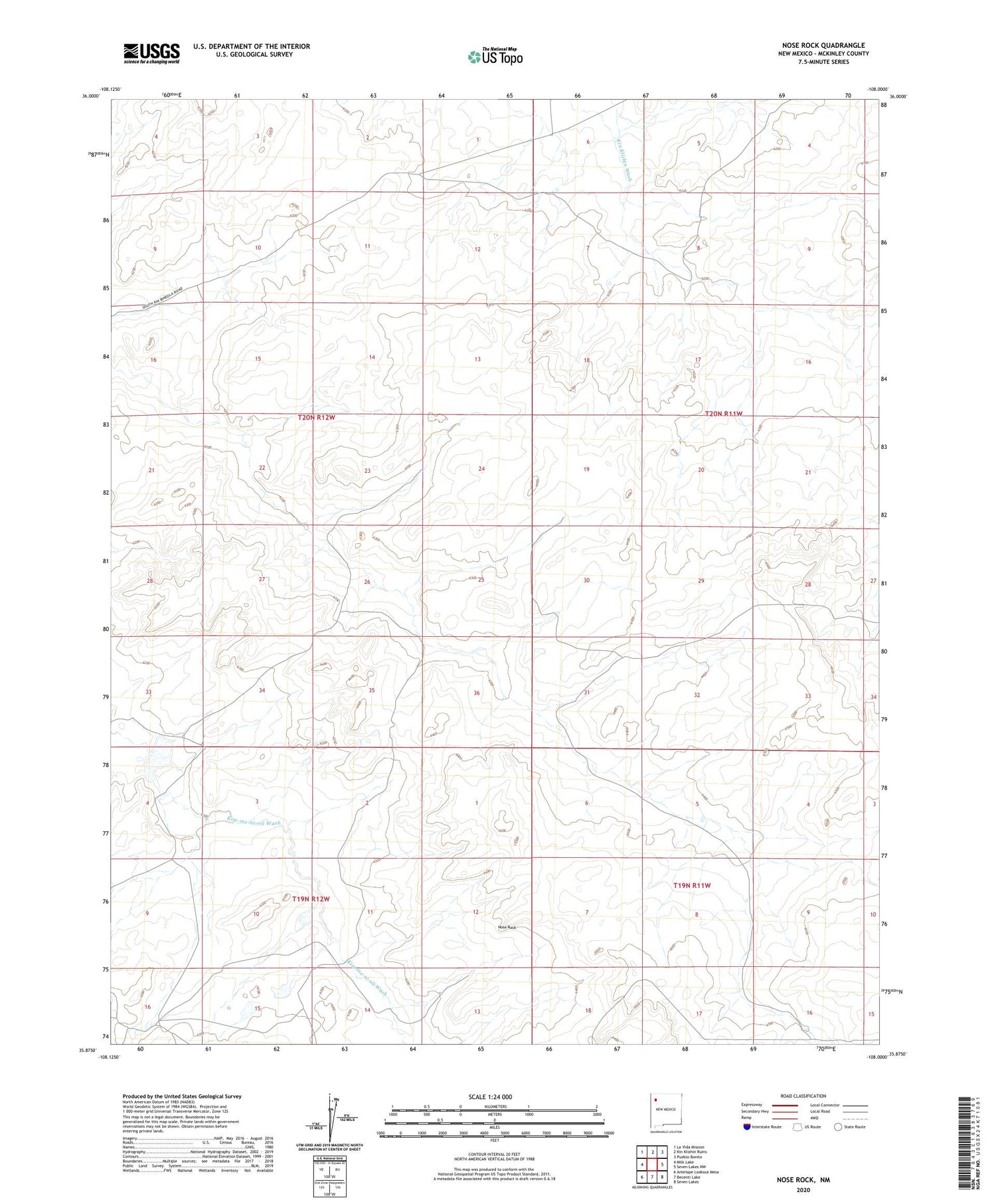 Nose Rock New Mexico US Topo Map Image