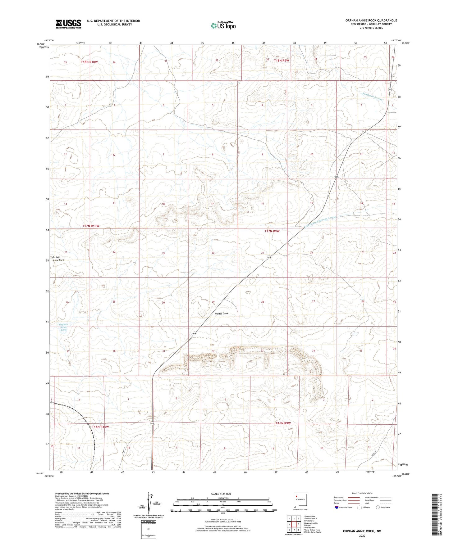 Orphan Annie Rock New Mexico US Topo Map Image