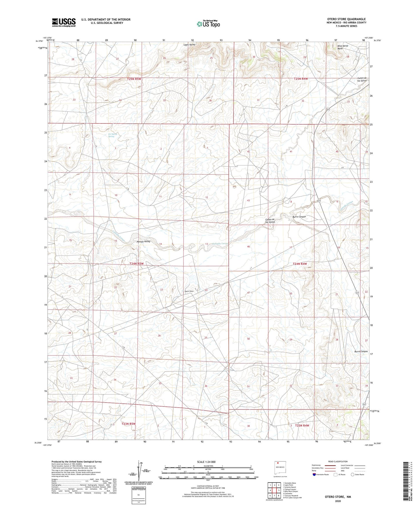 Otero Store New Mexico US Topo Map Image