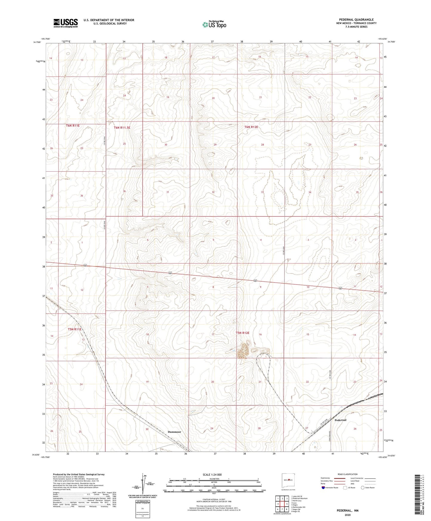 Pedernal New Mexico US Topo Map Image