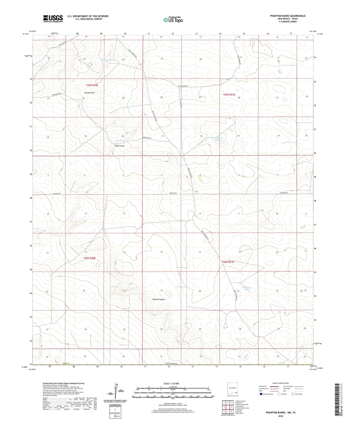 Phantom Banks New Mexico US Topo Map Image