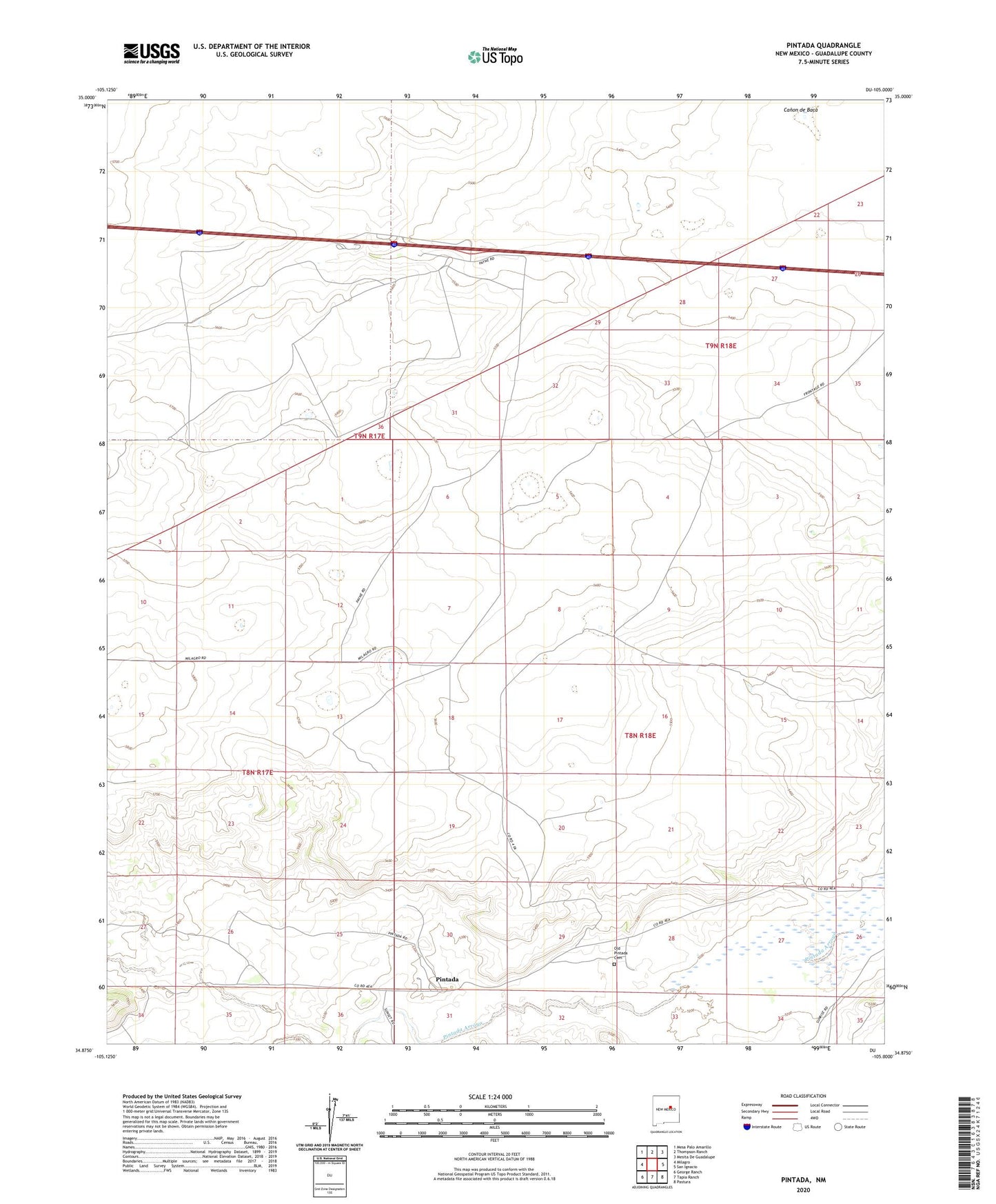 Pintada New Mexico US Topo Map Image