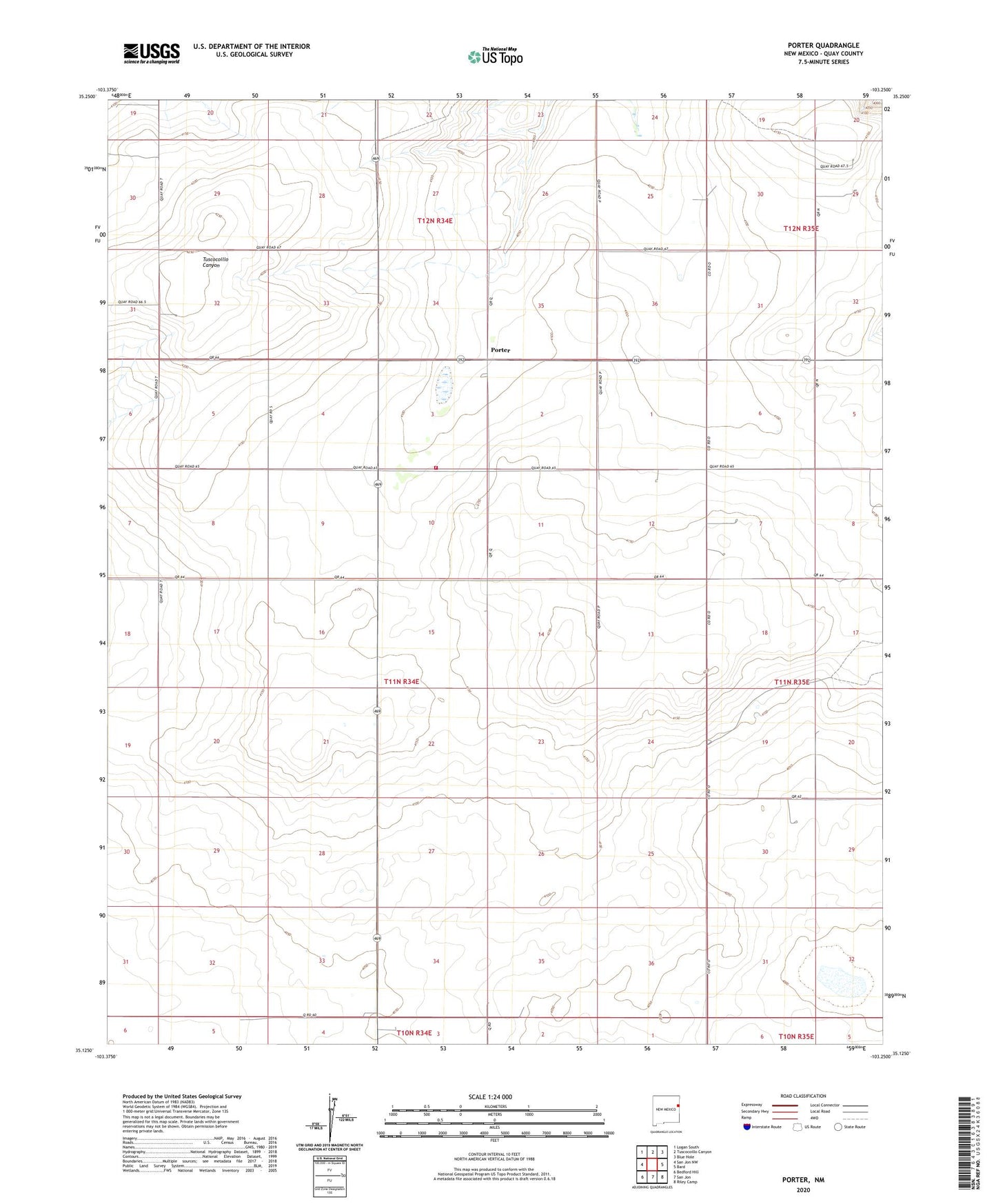 Porter New Mexico US Topo Map Image