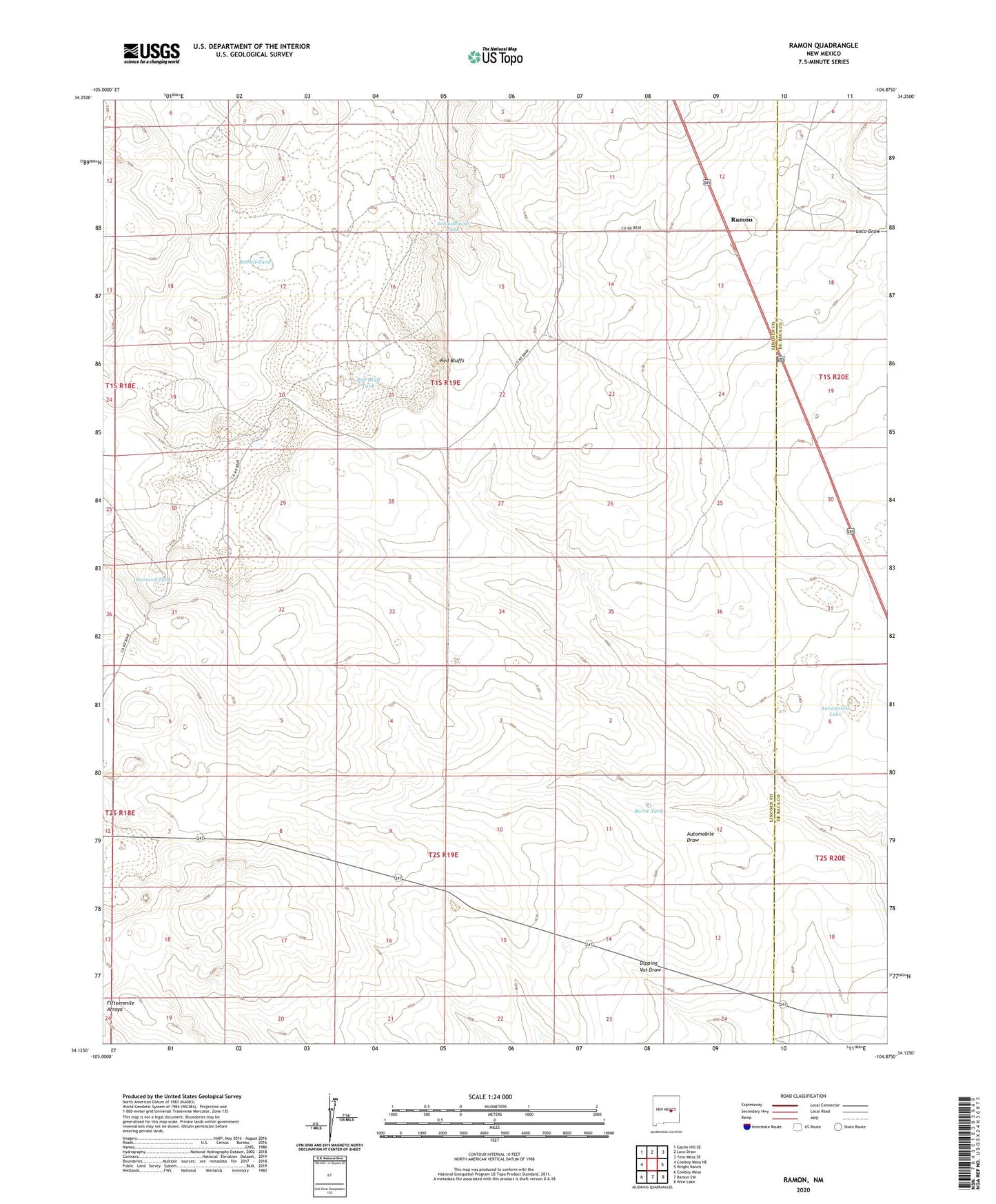 Ramon New Mexico US Topo Map Image