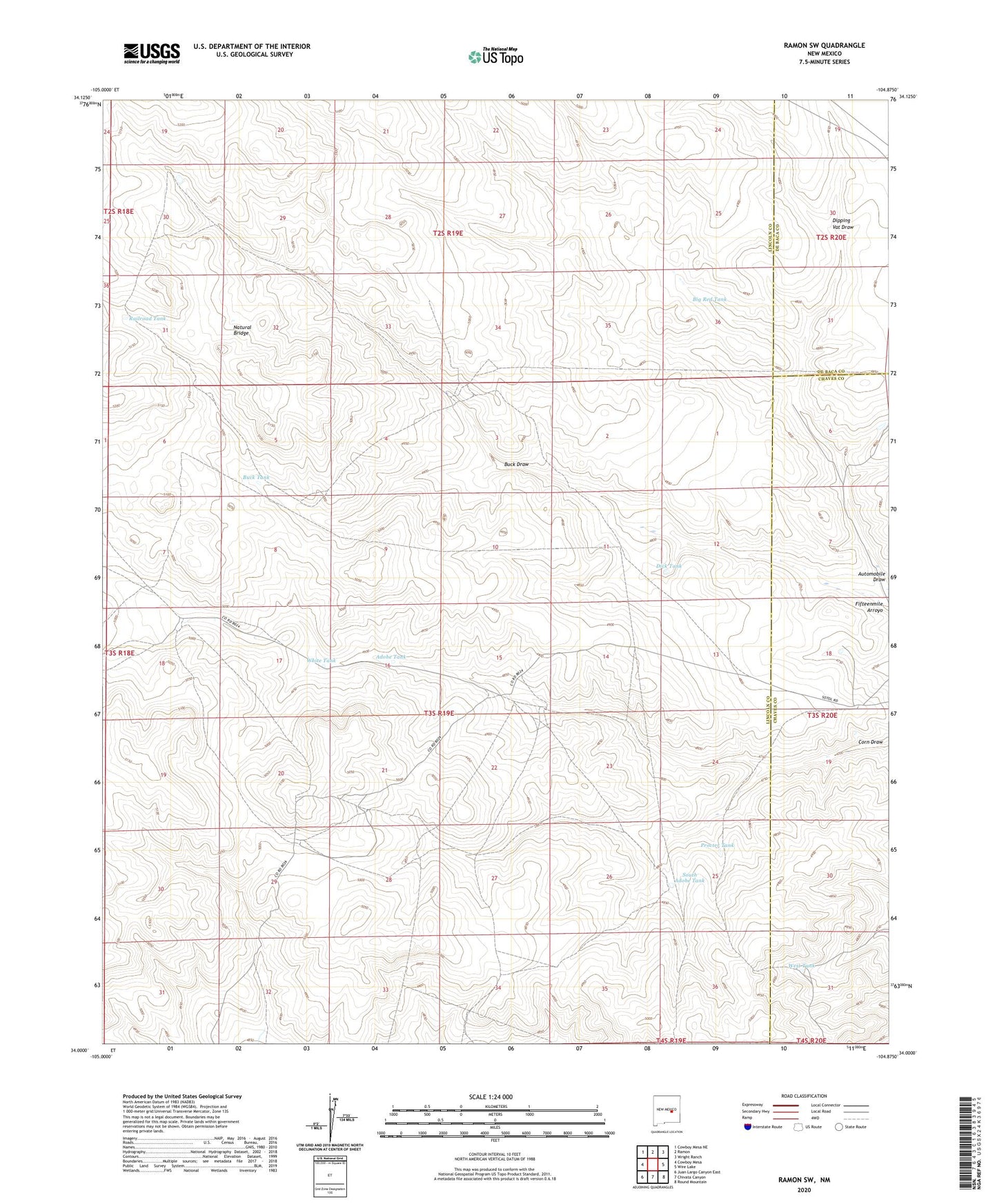 Ramon SW New Mexico US Topo Map Image
