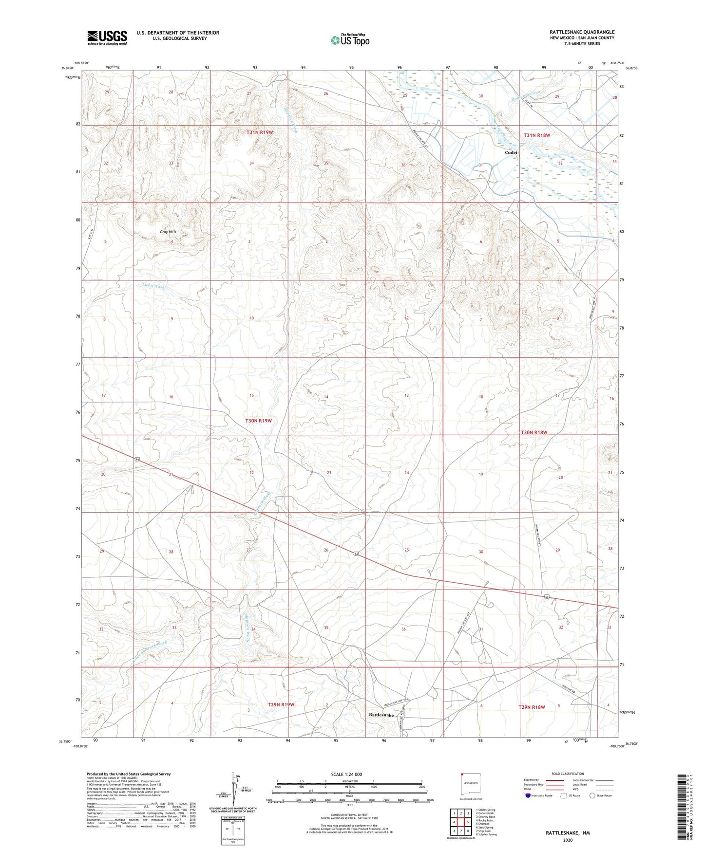 Rattlesnake New Mexico US Topo Map Image