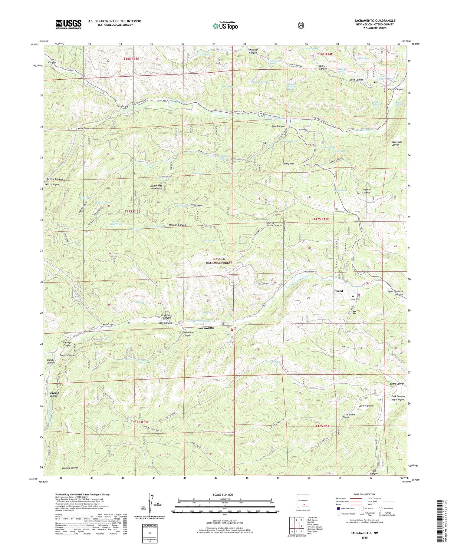 Sacramento New Mexico US Topo Map Image