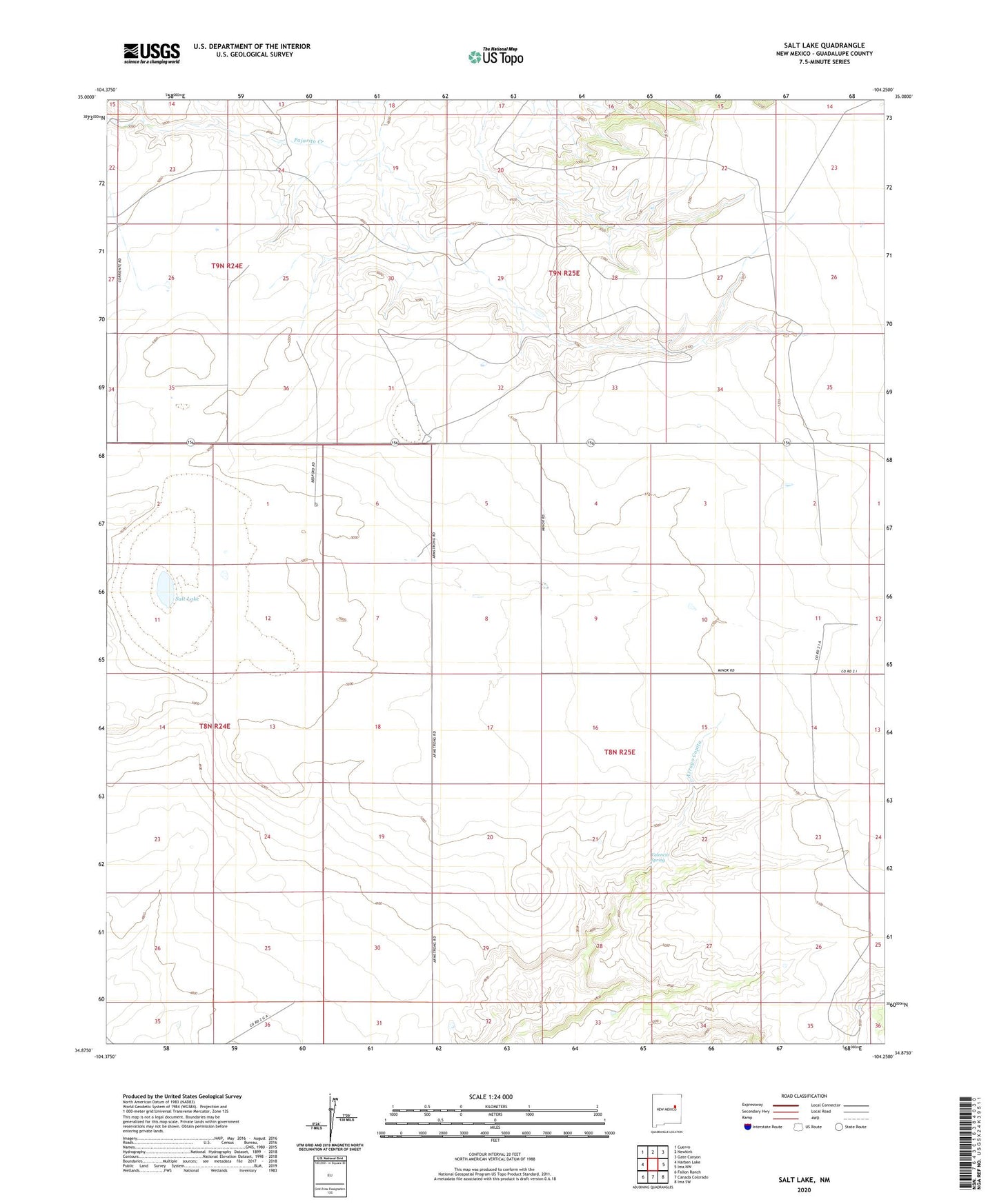 Salt Lake New Mexico US Topo Map Image