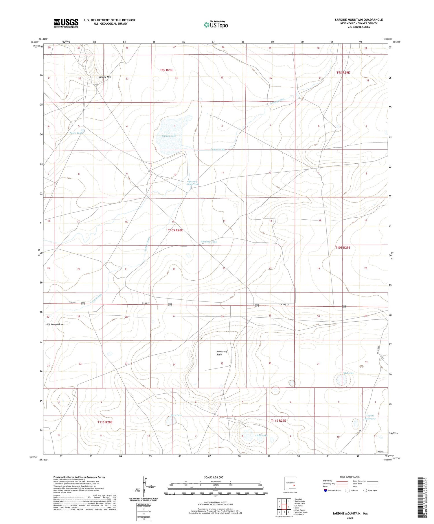 Sardine Mountain New Mexico US Topo Map Image