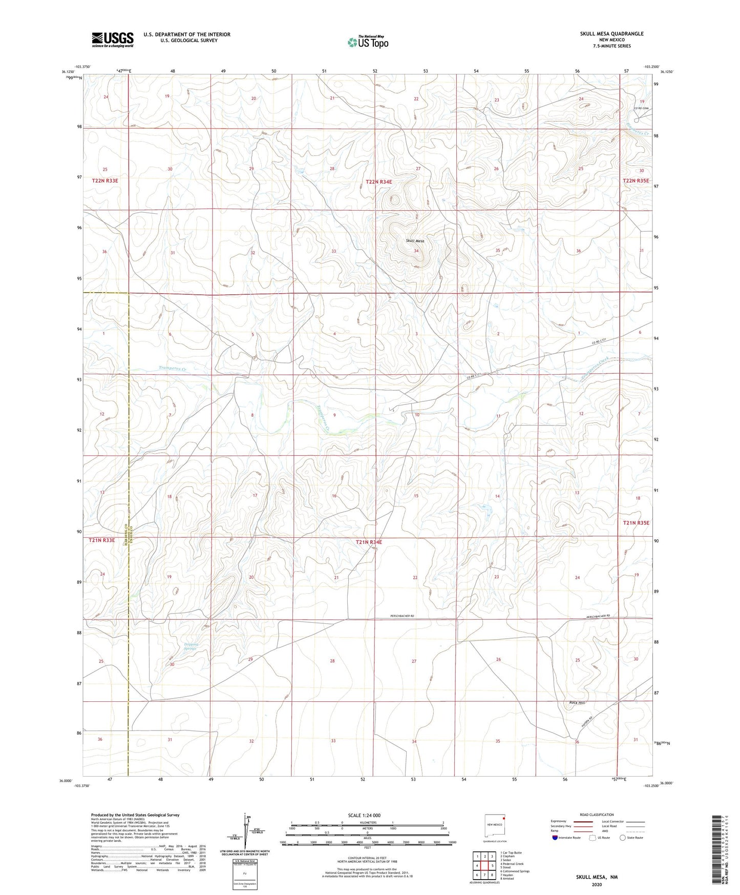 Skull Mesa New Mexico US Topo Map Image