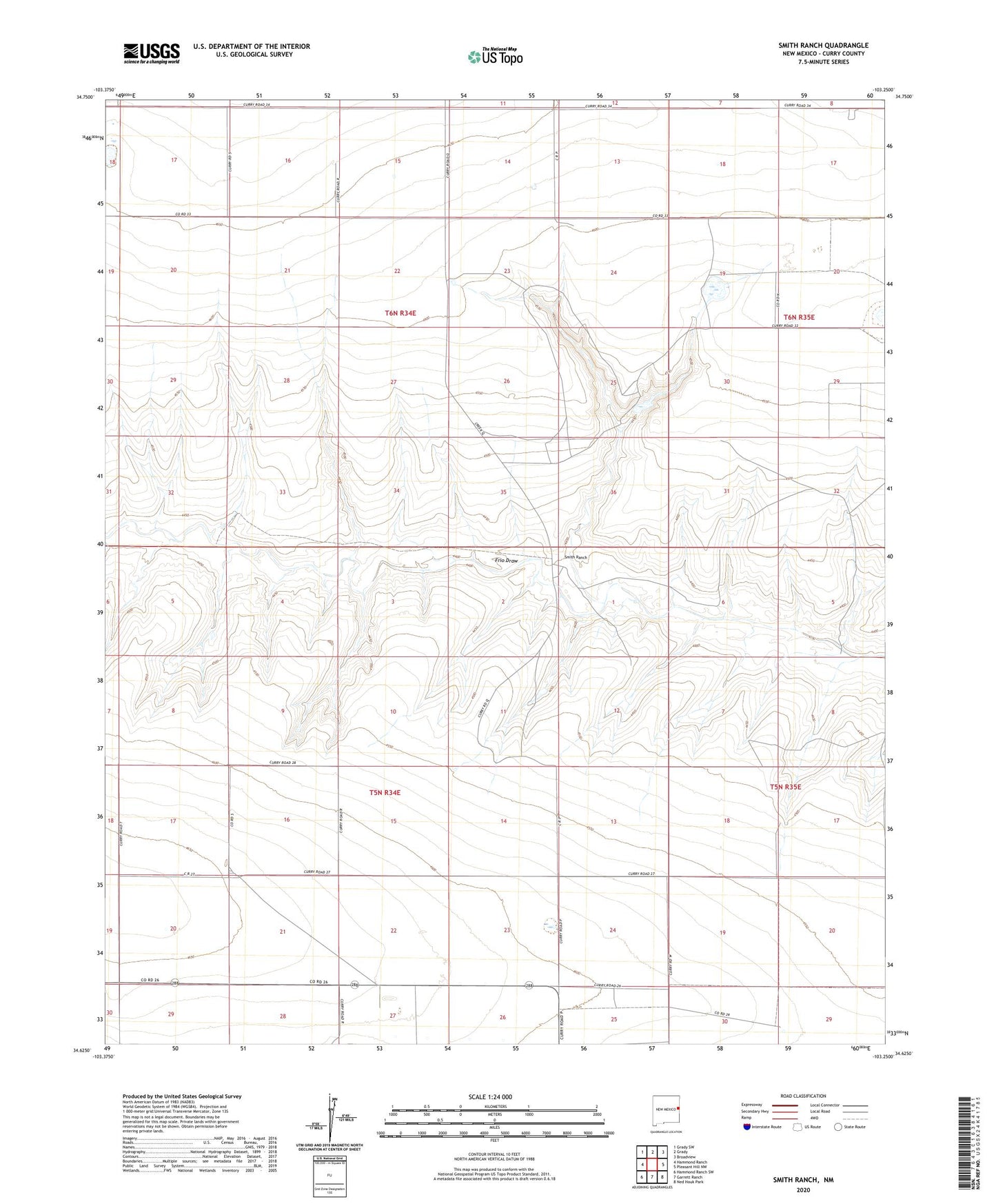 Smith Ranch New Mexico US Topo Map Image