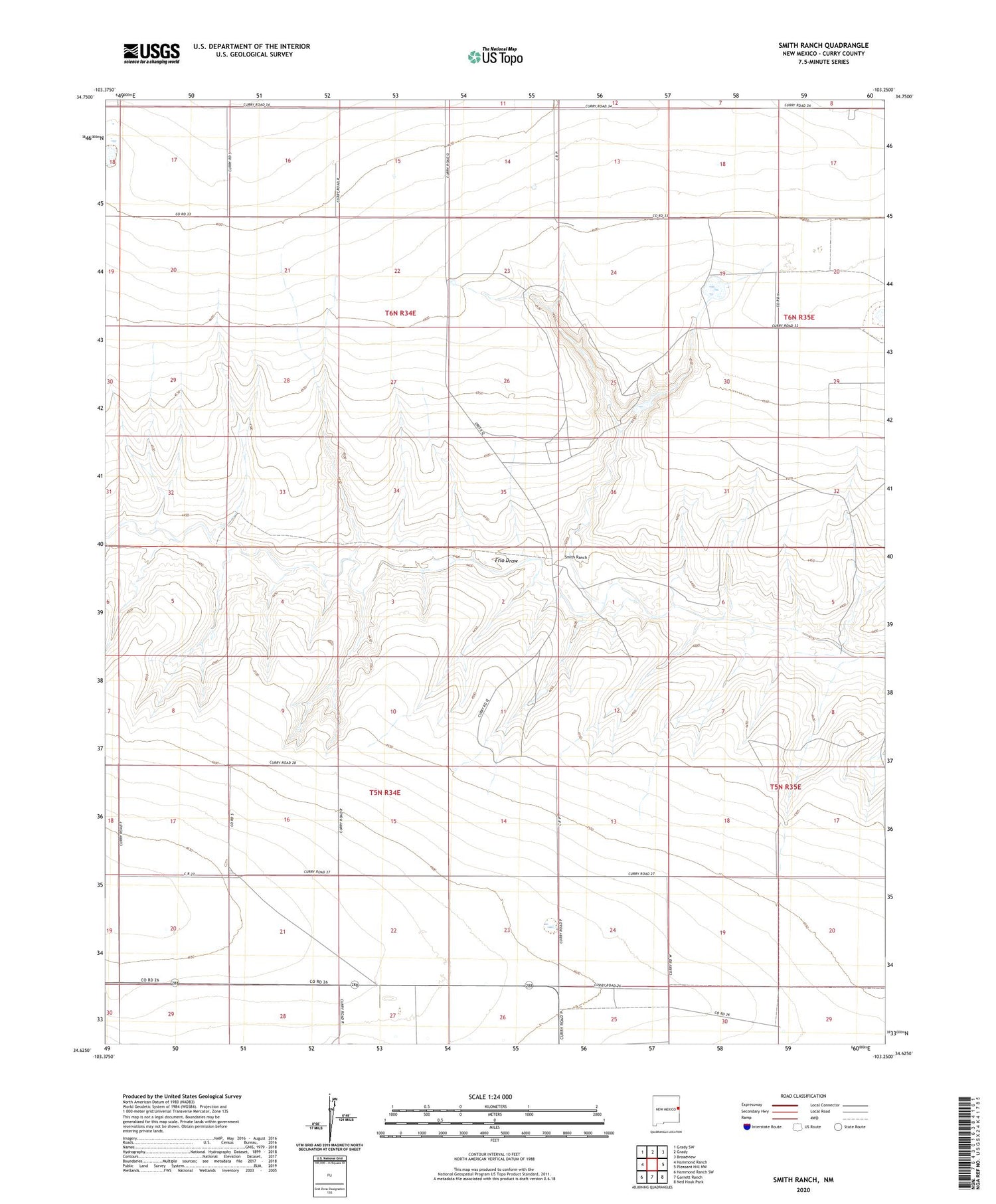 Smith Ranch New Mexico US Topo Map Image
