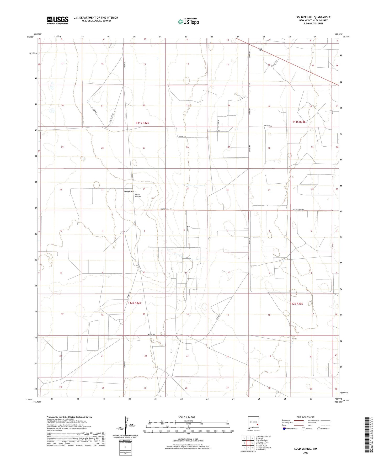 Soldier Hill New Mexico US Topo Map Image