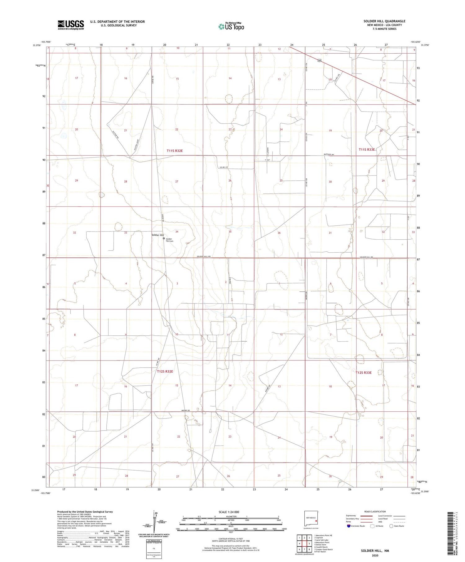 Soldier Hill New Mexico US Topo Map Image
