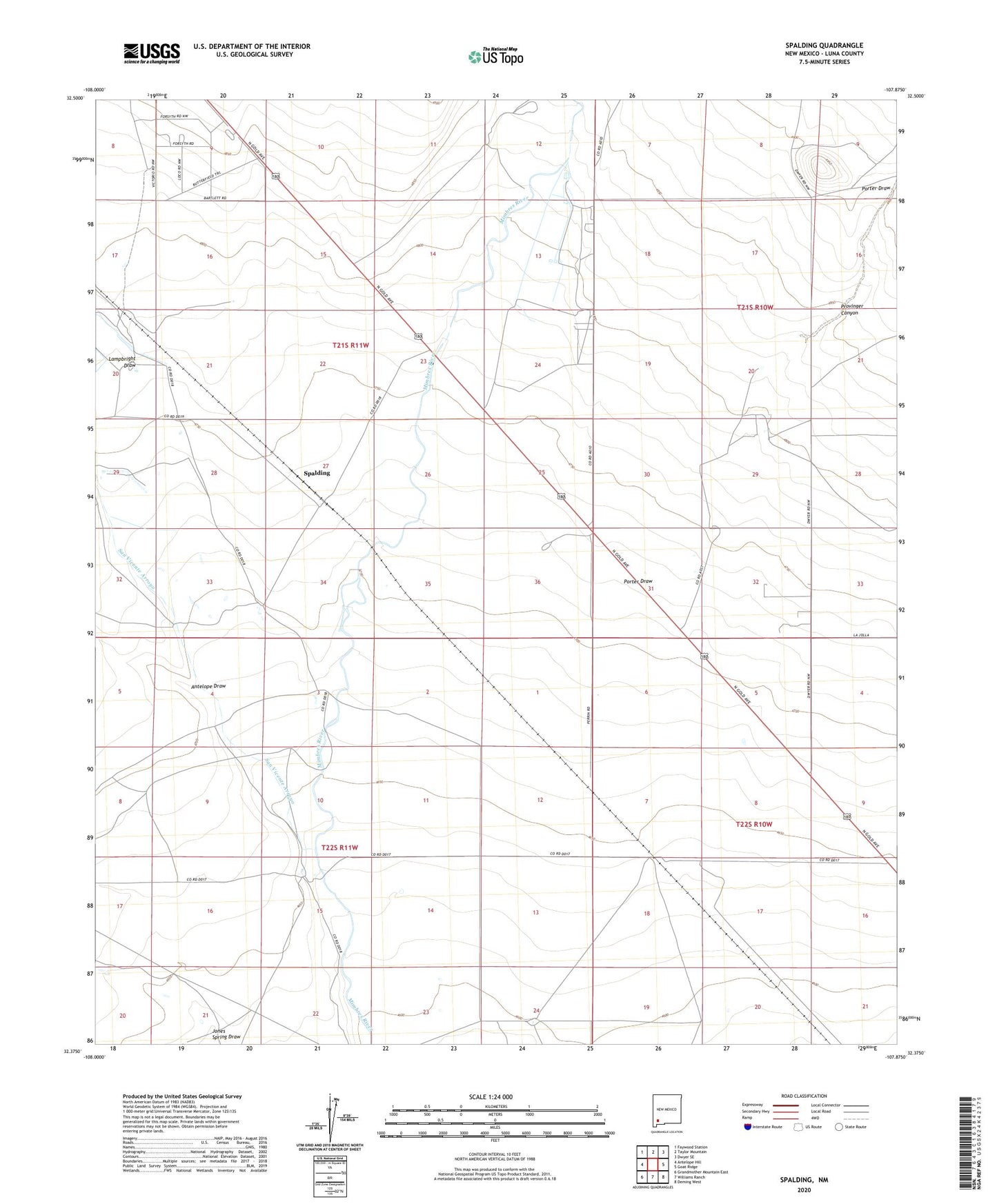 Spalding New Mexico US Topo Map Image
