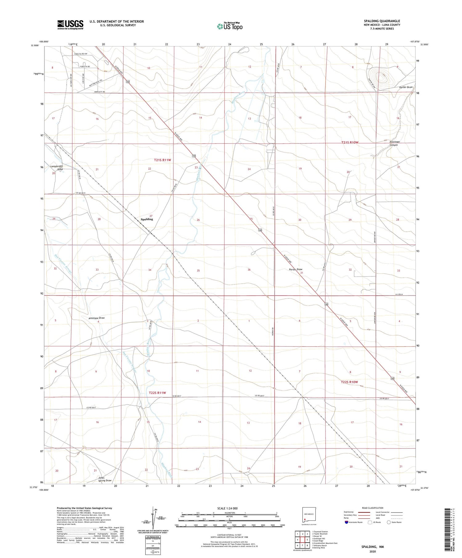 Spalding New Mexico US Topo Map Image