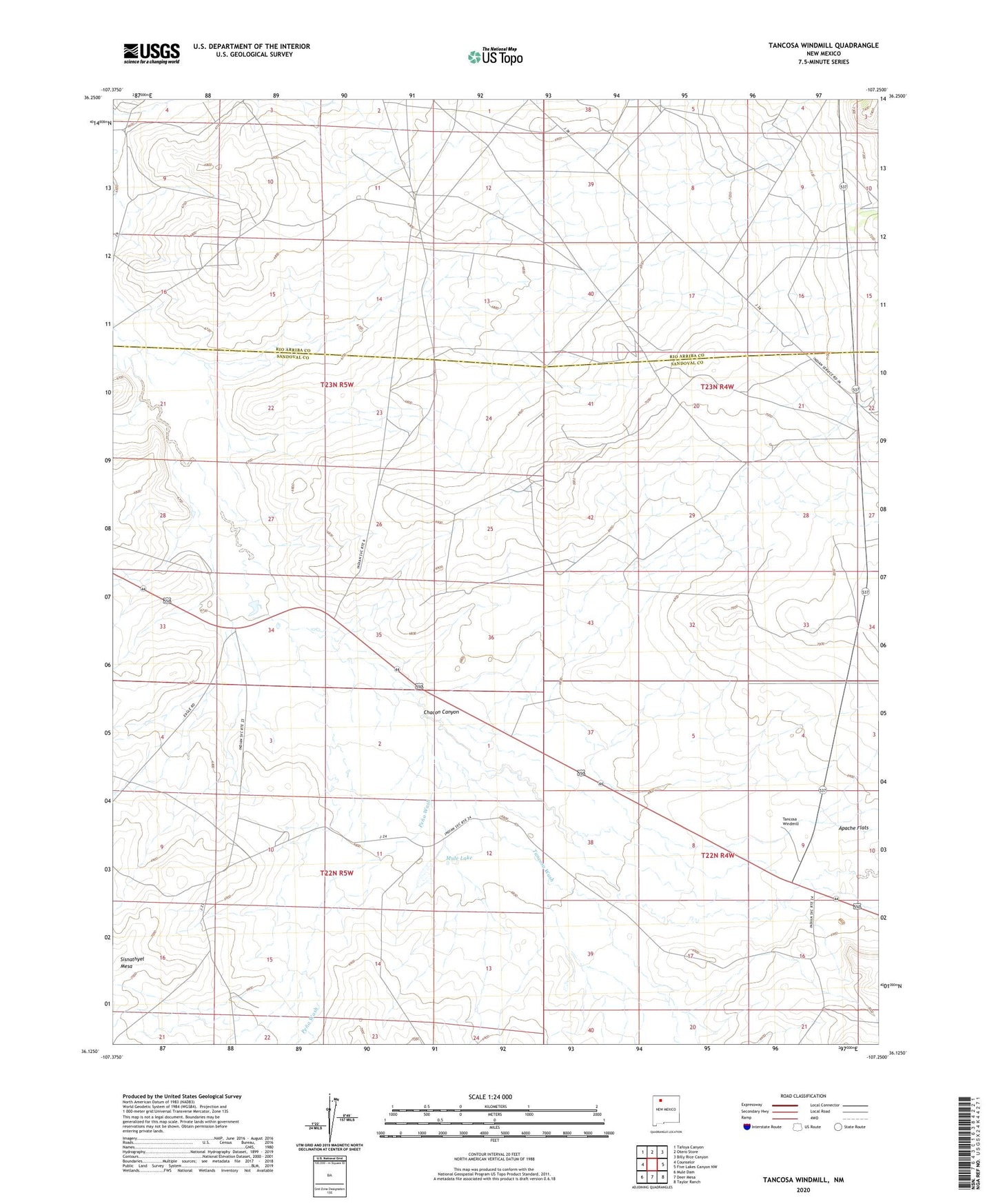 Tancosa Windmill New Mexico US Topo Map Image