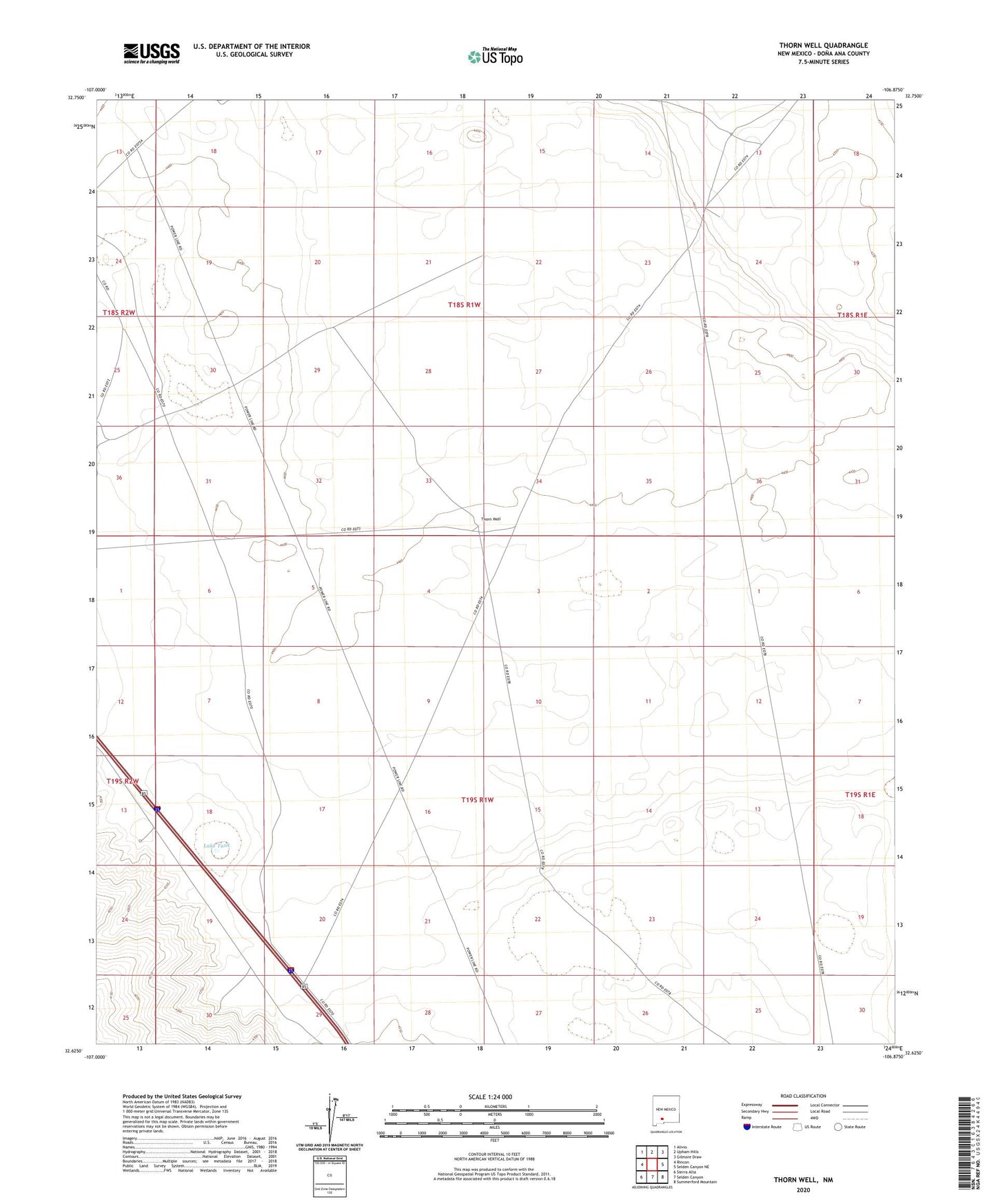 Thorn Well New Mexico US Topo Map Image