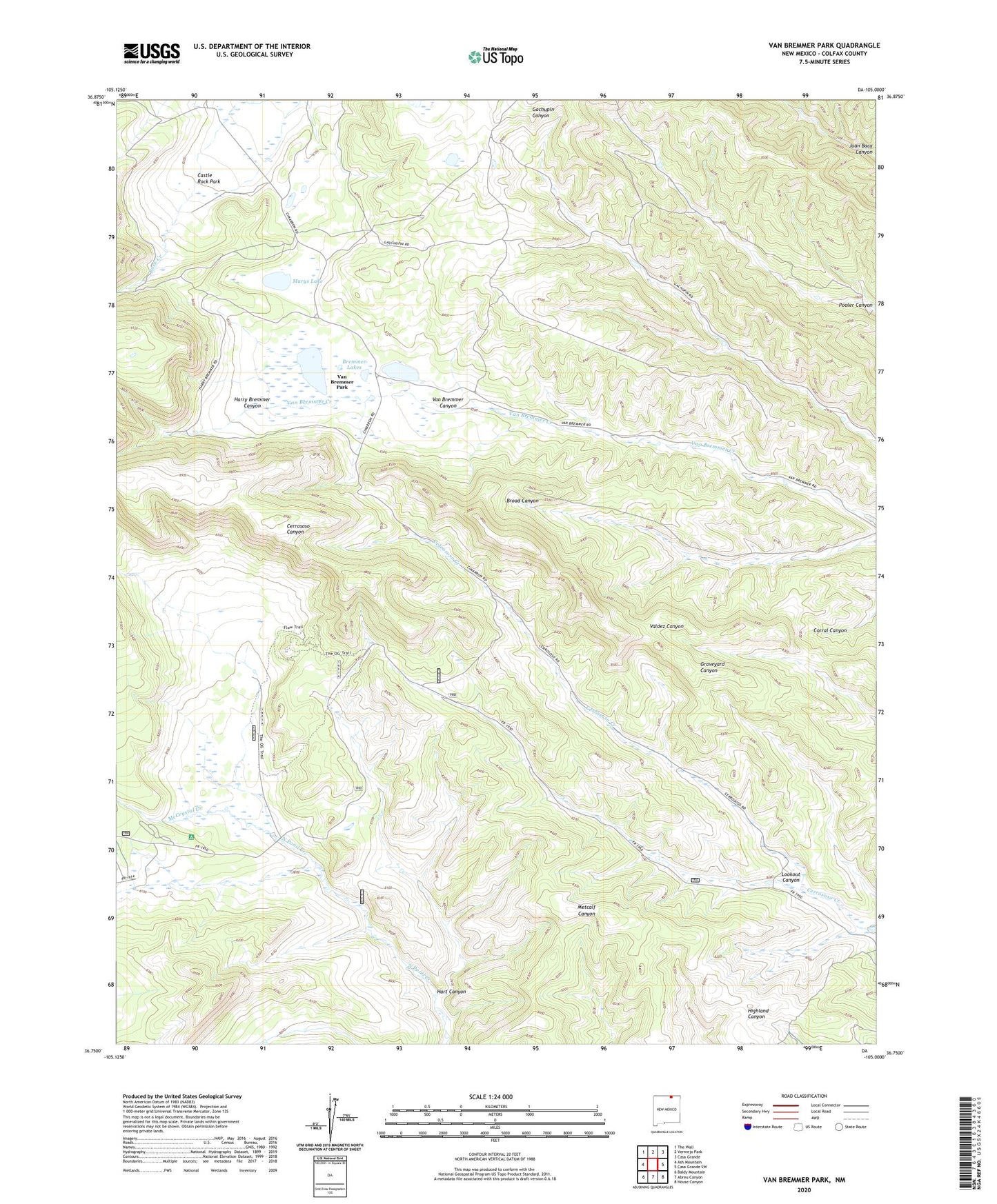 Van Bremmer Park New Mexico US Topo Map Image