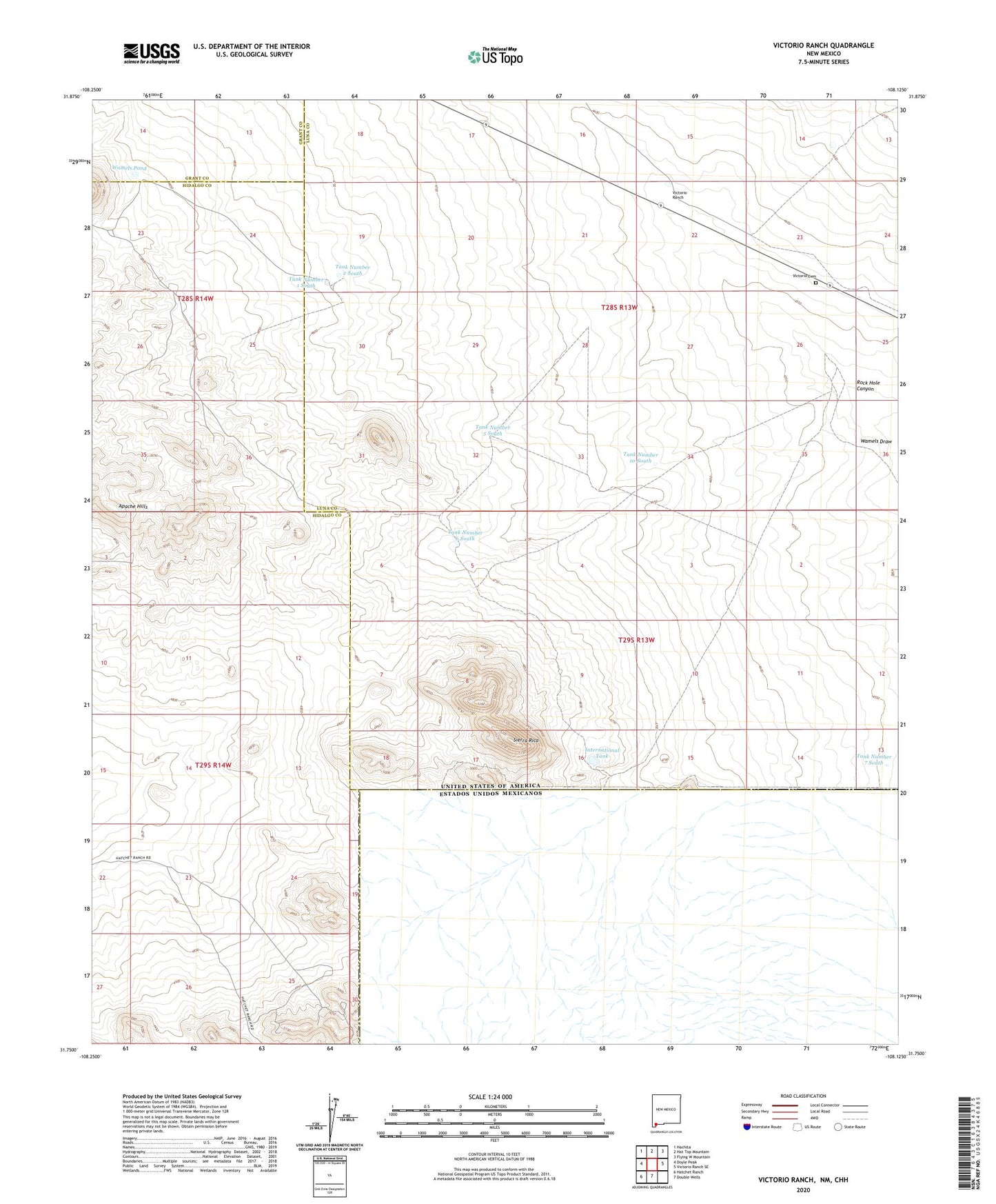 Victorio Ranch New Mexico US Topo Map Image