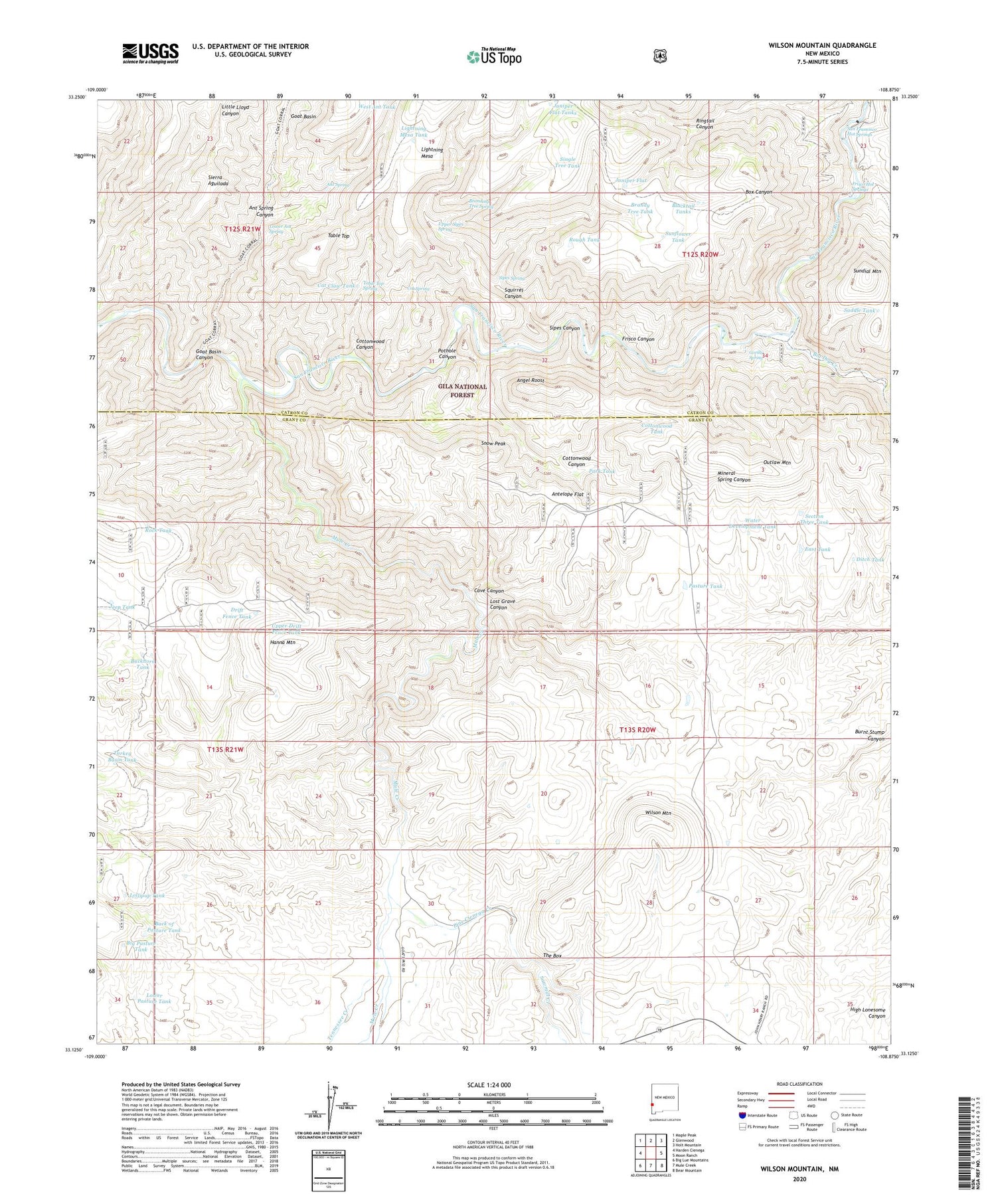 Wilson Mountain New Mexico US Topo Map Image