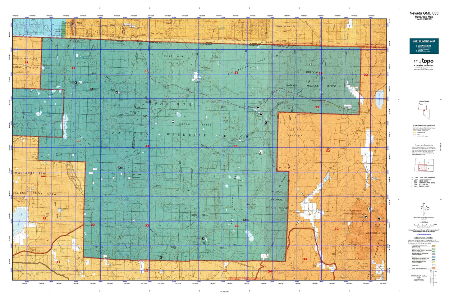 Nevada GMU 033 Map Image