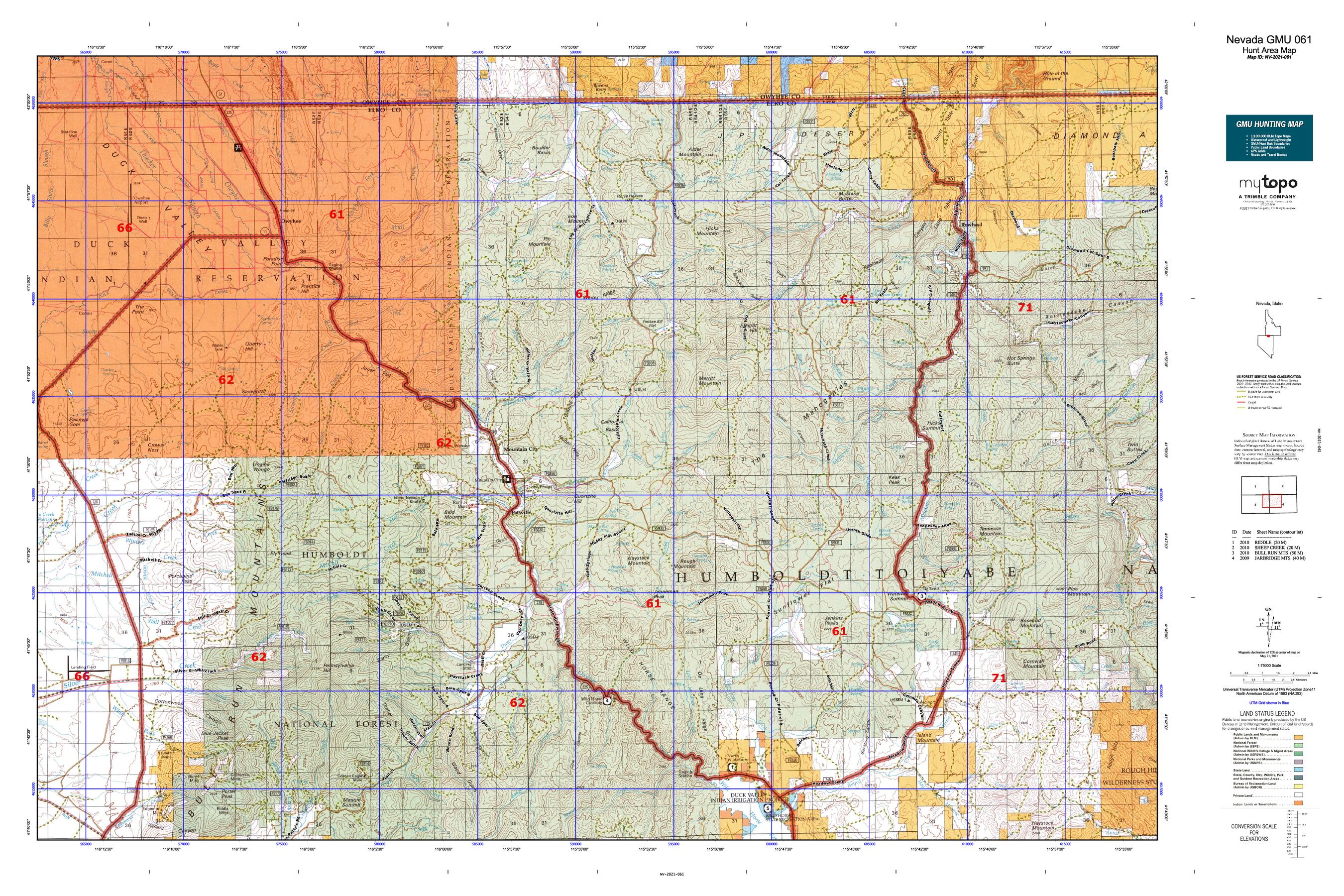 Nevada Gmu 061 Map Mytopo Map Store