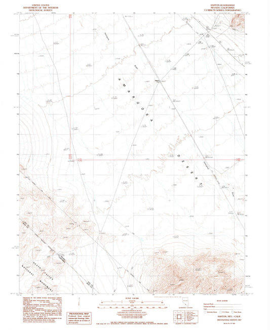 Classic USGS Ashton Nevada 7.5'x7.5' Topo Map Image