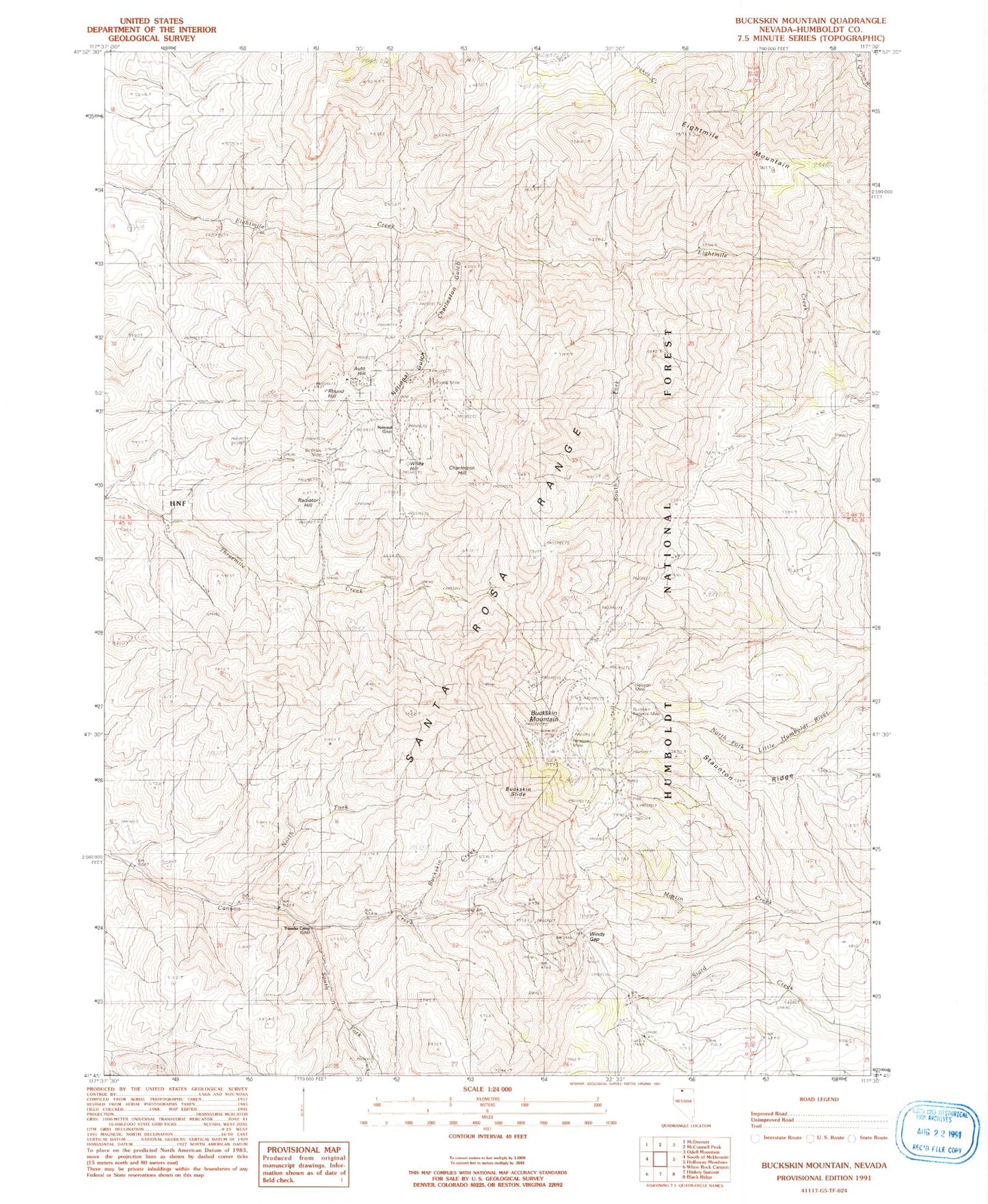 Classic USGS Buckskin Mountain Nevada 7.5'x7.5' Topo Map Image
