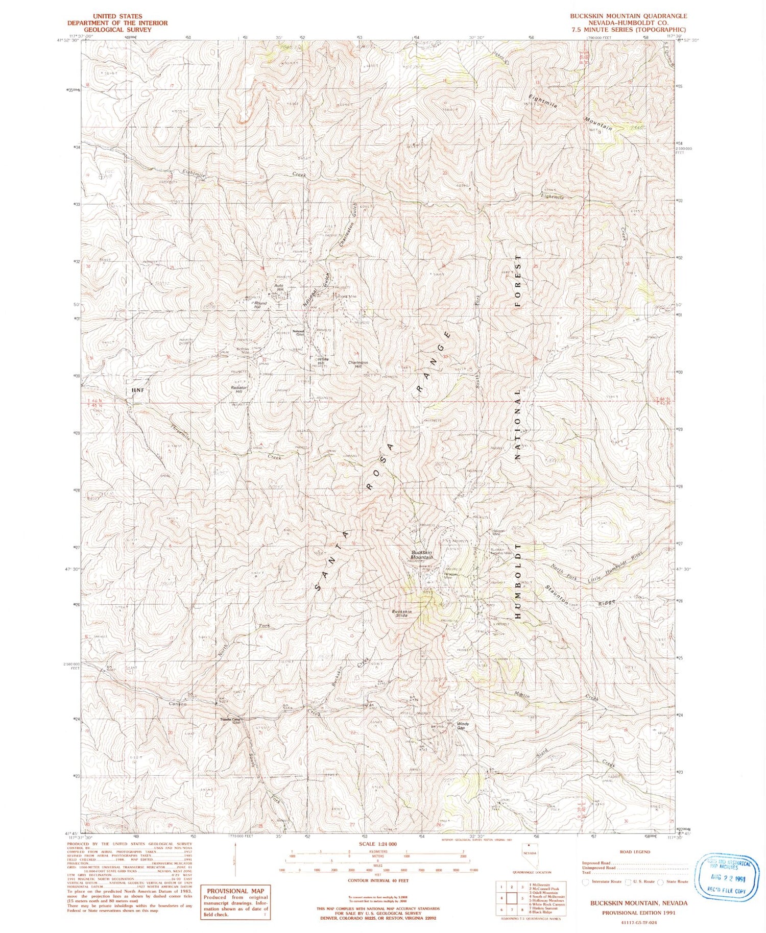 Classic USGS Buckskin Mountain Nevada 7.5'x7.5' Topo Map Image