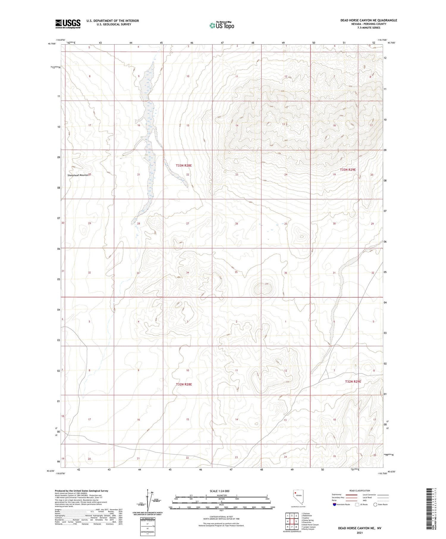 Dead Horse Canyon NE Nevada US Topo Map Image