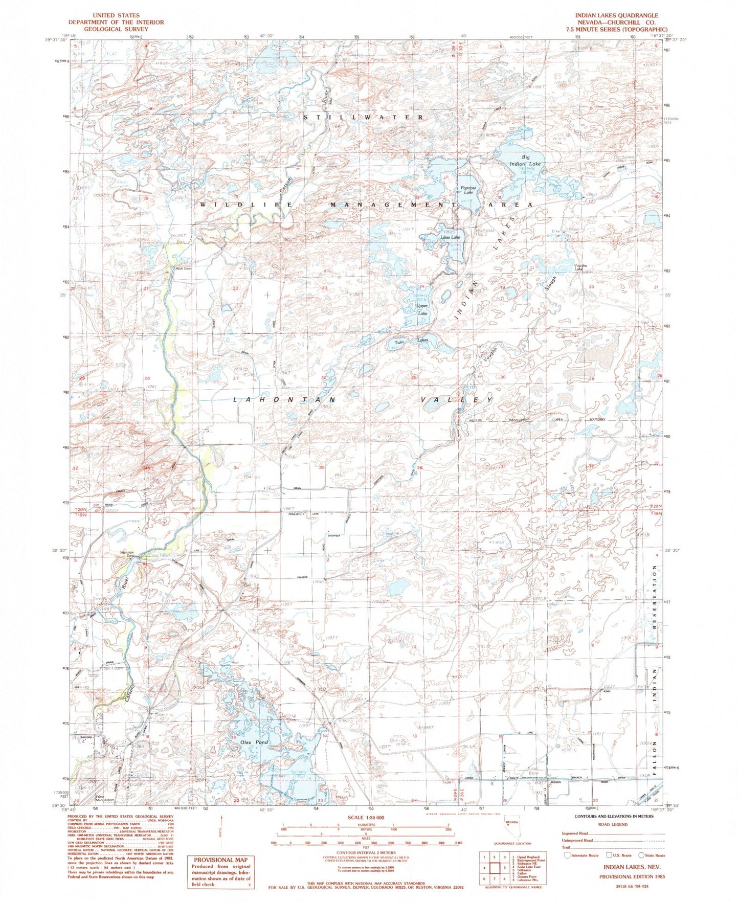 Classic USGS Indian Lakes Nevada 7.5'x7.5' Topo Map Image