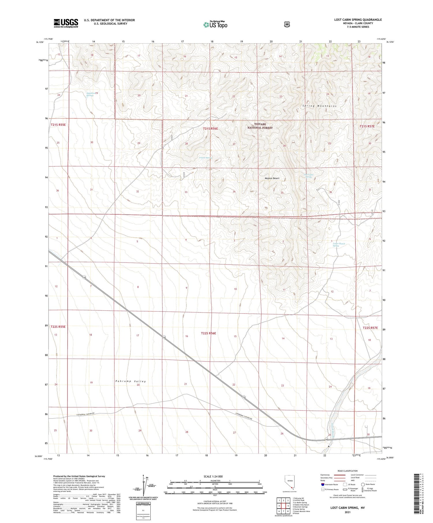 Lost Cabin Spring Nevada US Topo Map Image