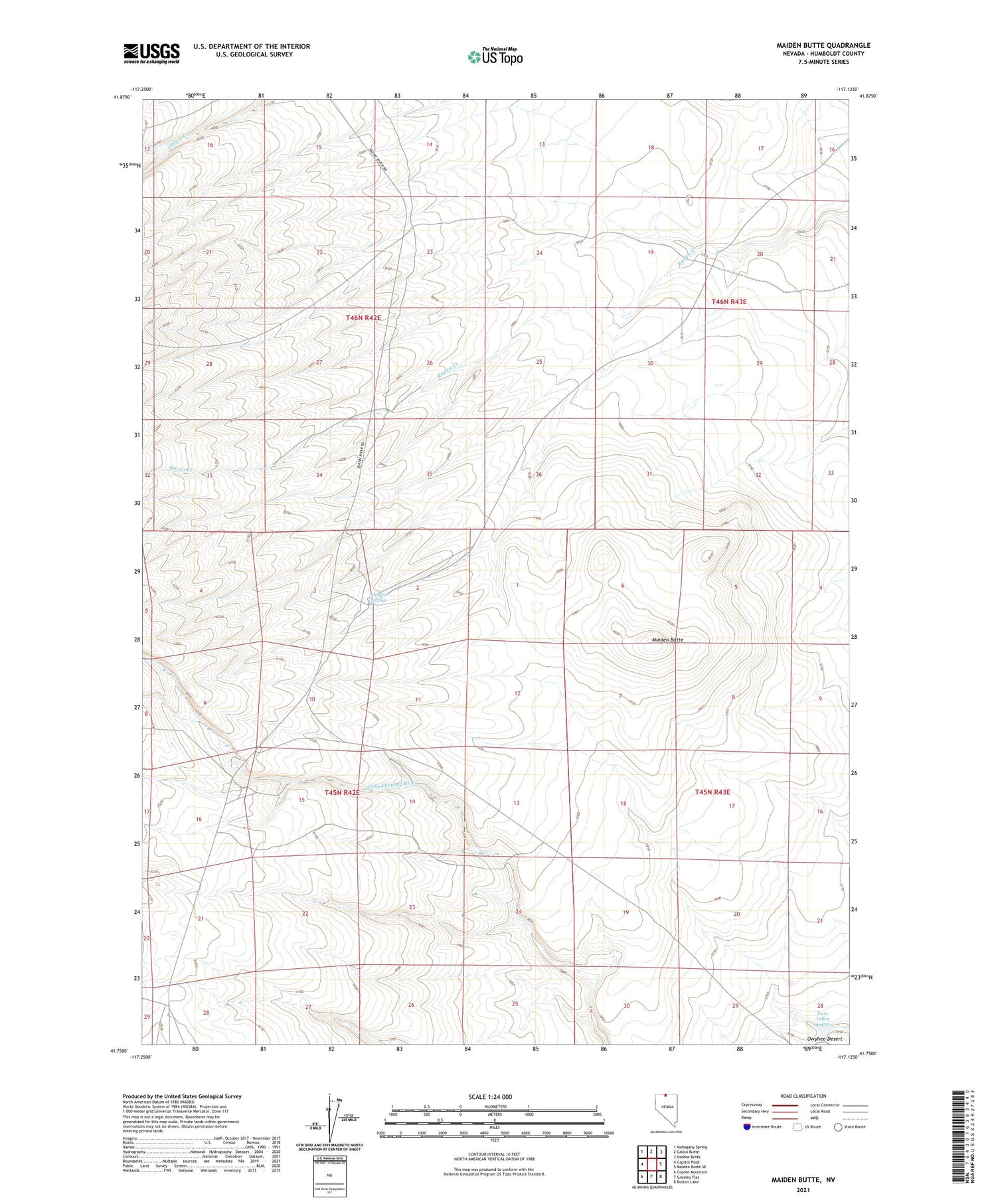 Maiden Butte Nevada US Topo Map Image