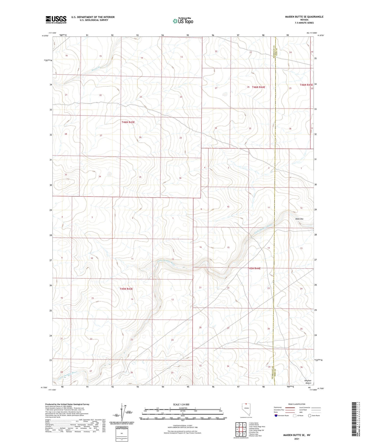 Maiden Butte SE Nevada US Topo Map Image