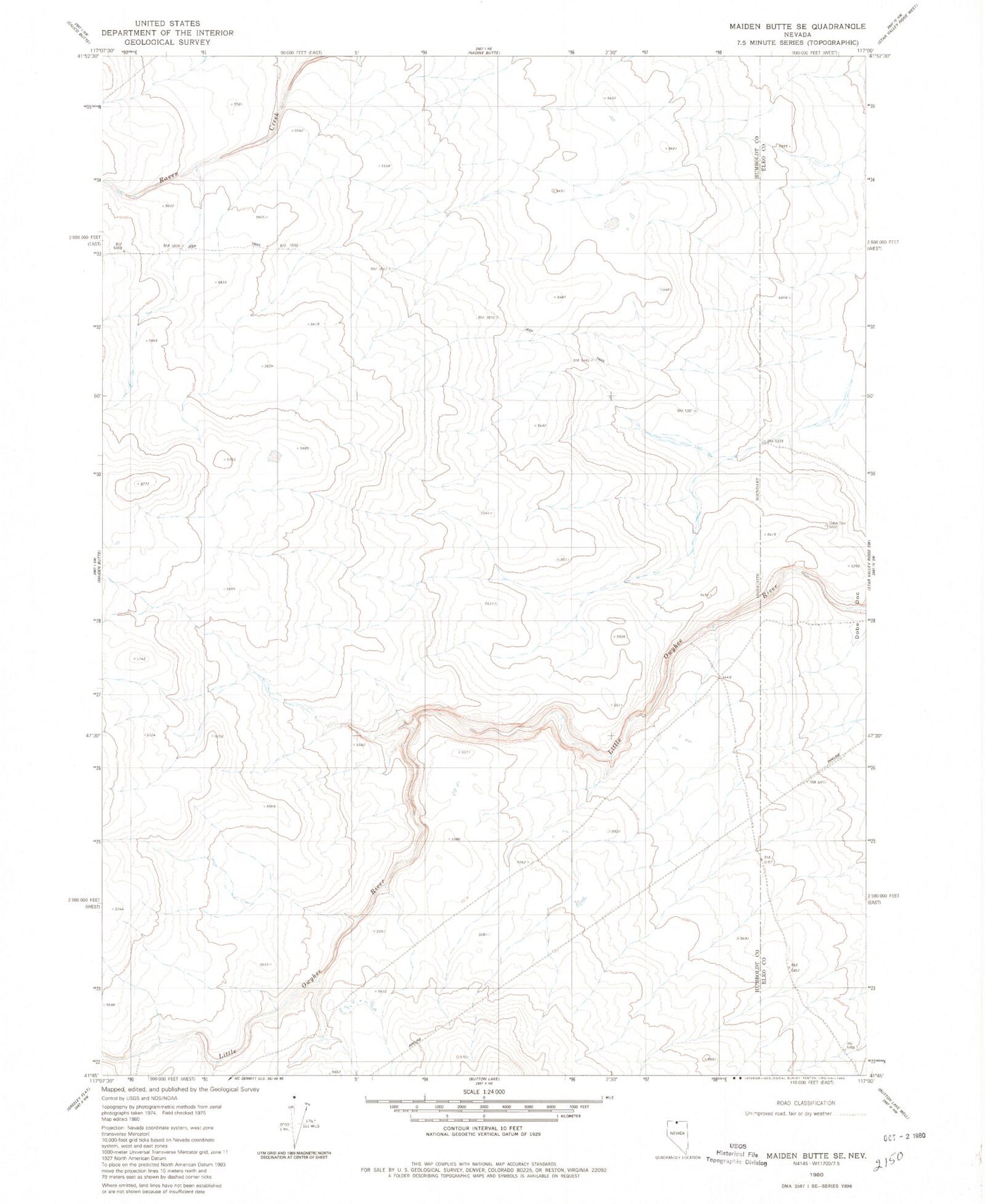 Classic USGS Maiden Butte SE Nevada 7.5'x7.5' Topo Map Image