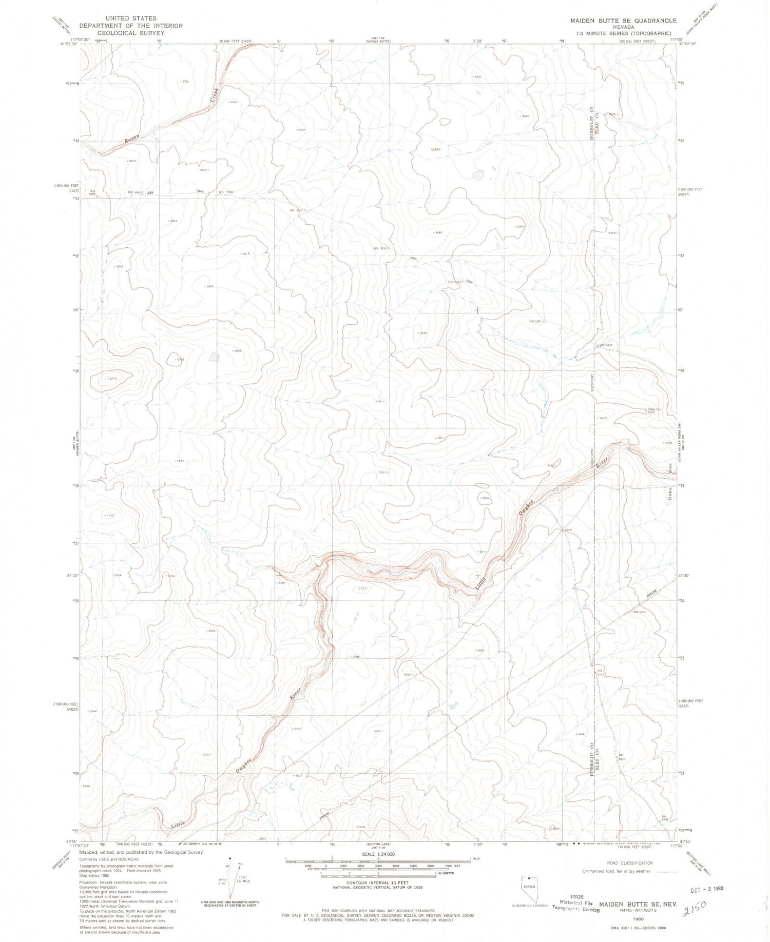 Classic USGS Maiden Butte SE Nevada 7.5'x7.5' Topo Map Image