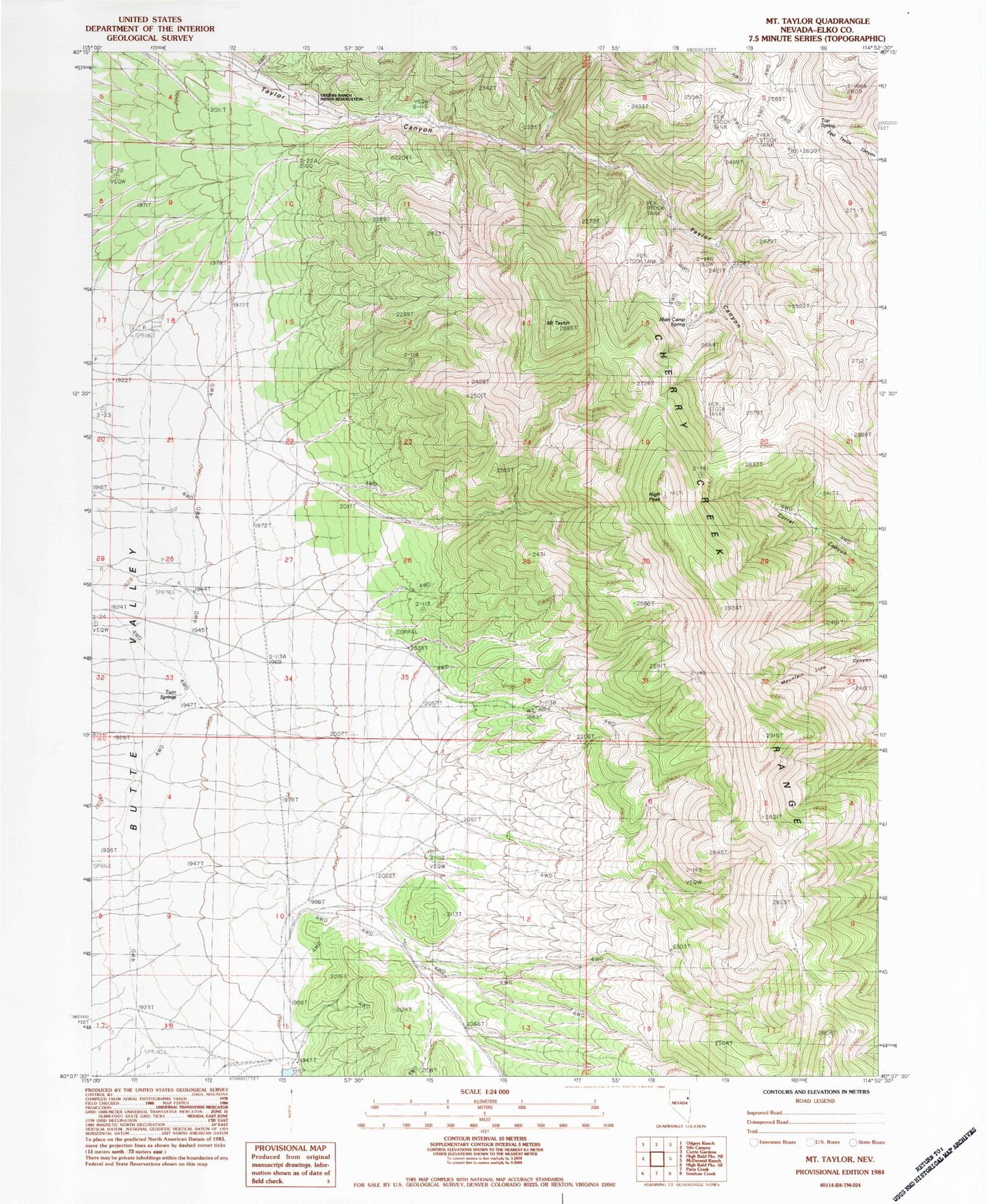 Classic USGS Mount Taylor Nevada 7.5'x7.5' Topo Map Image